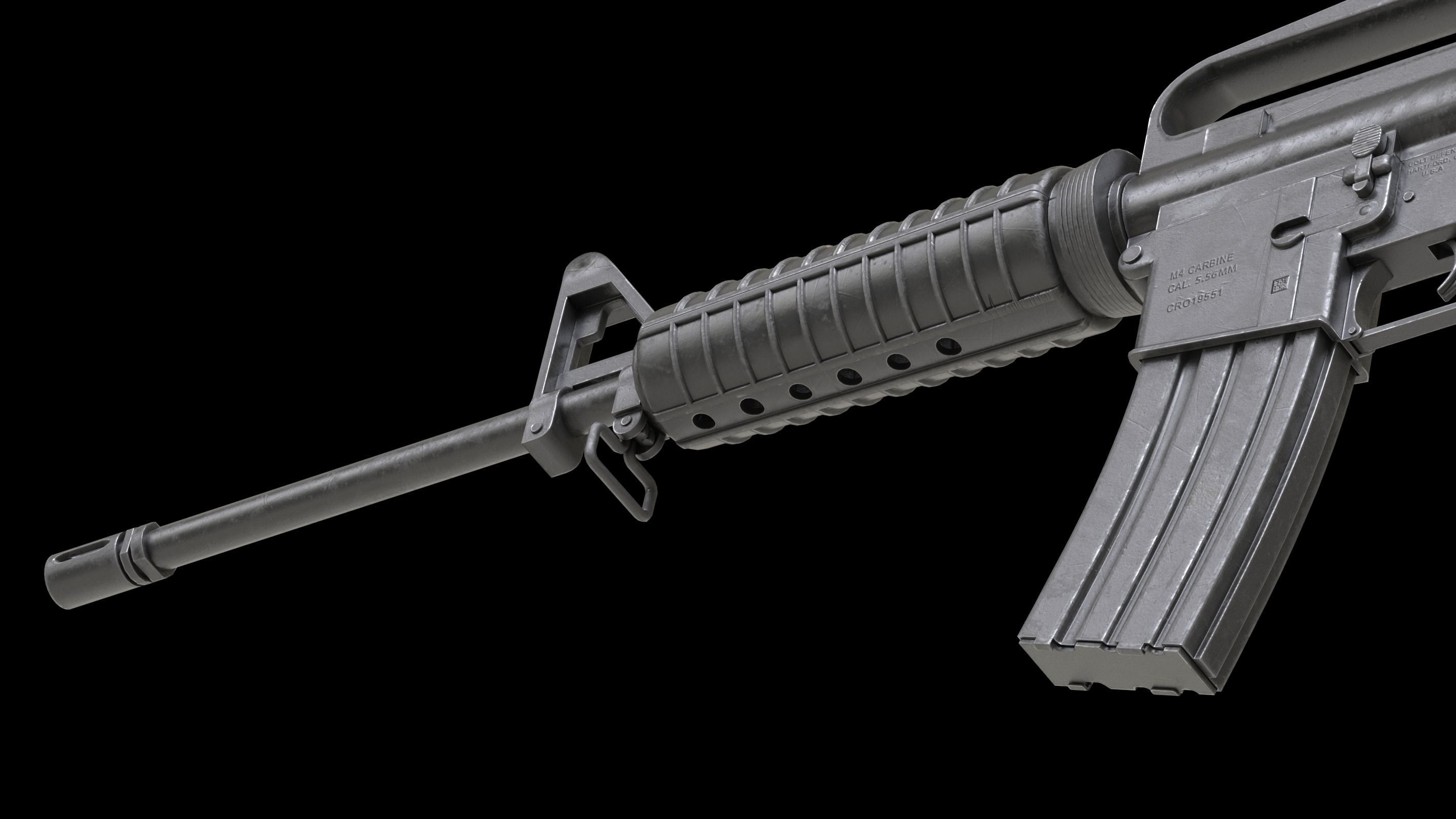 Colt AR-15 Low Poly  Low-poly 3D model_10