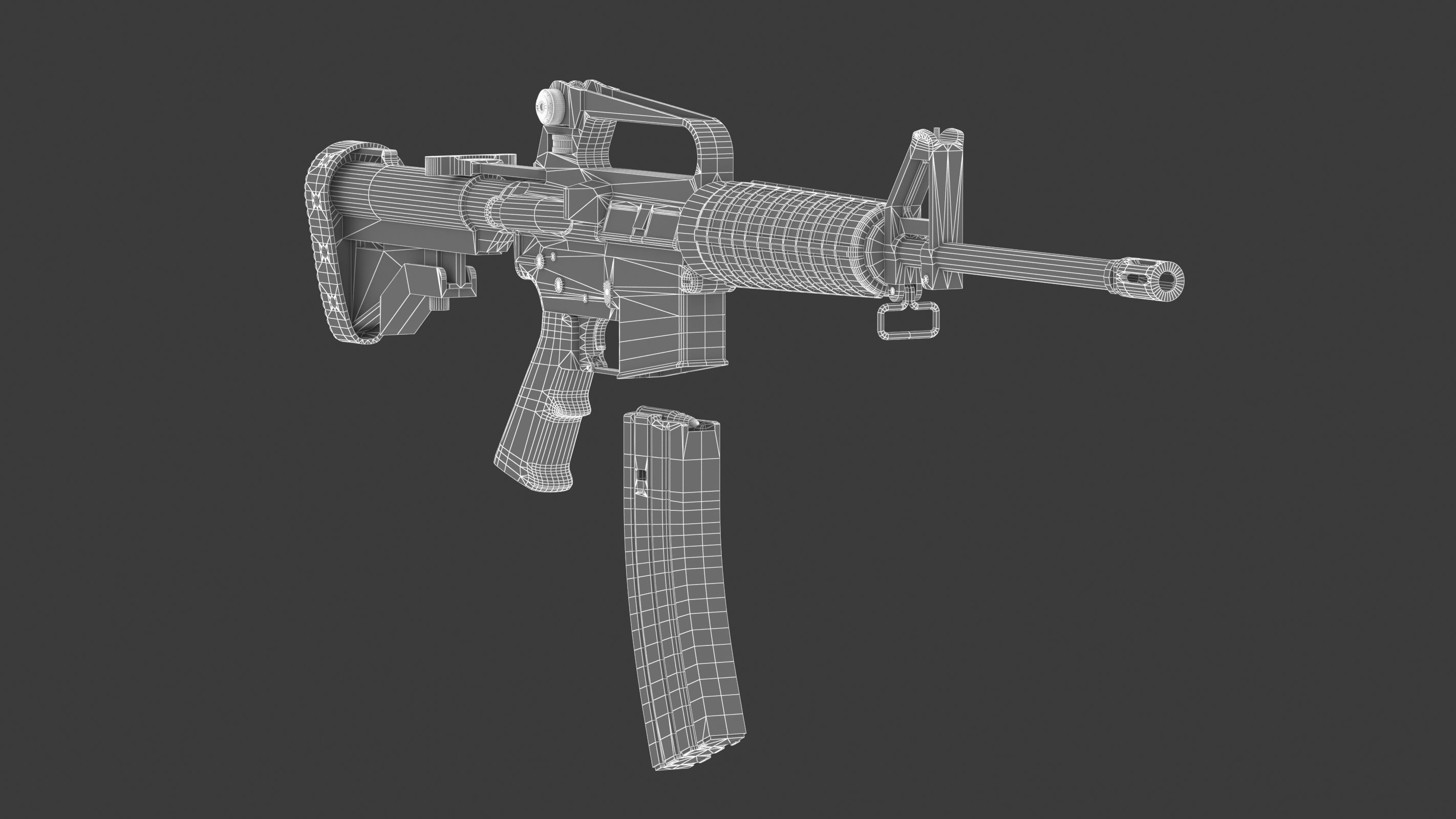 Colt AR-15 Low Poly  Low-poly 3D model_19