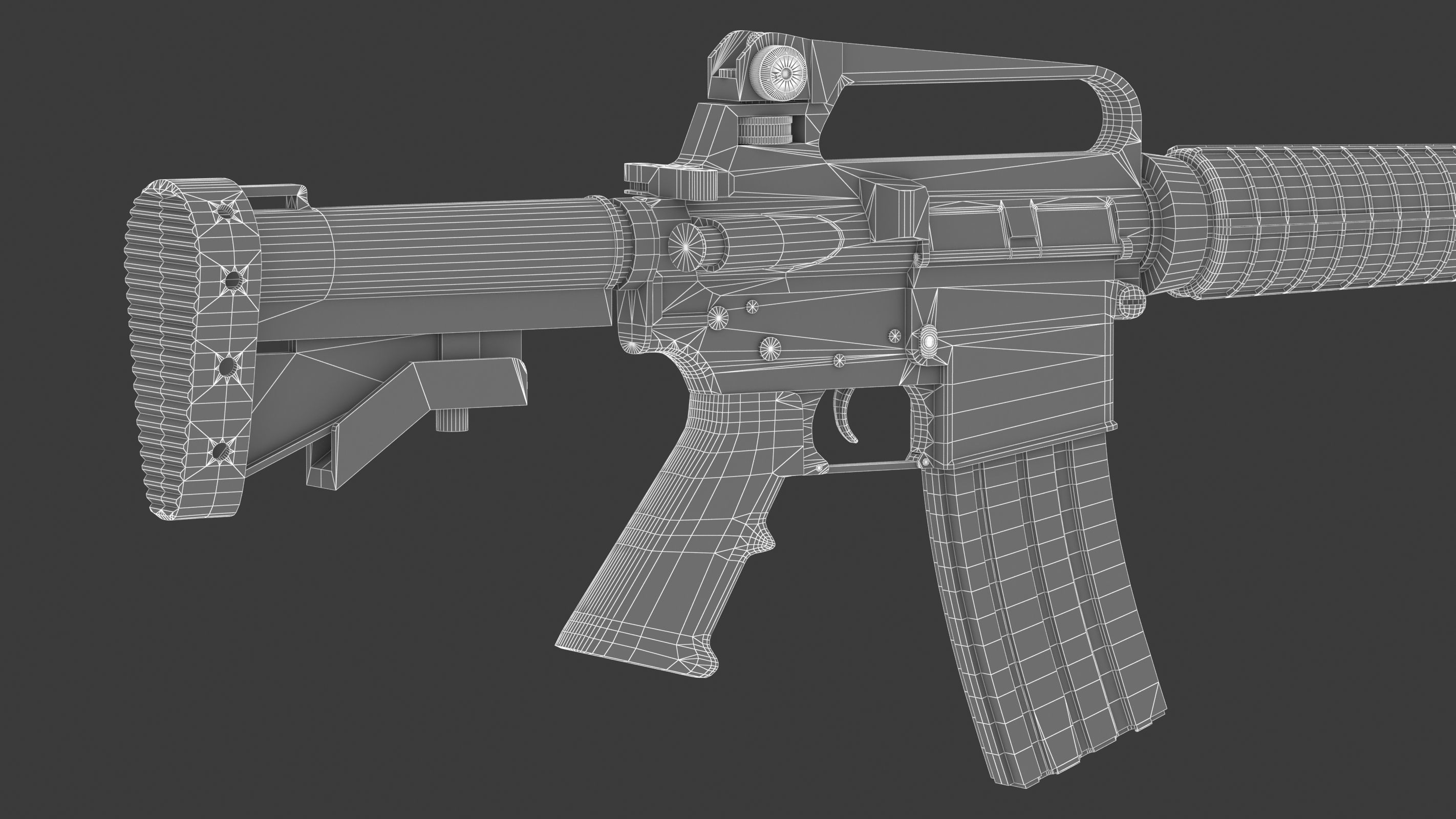 Colt AR-15 Low Poly  Low-poly 3D model_20