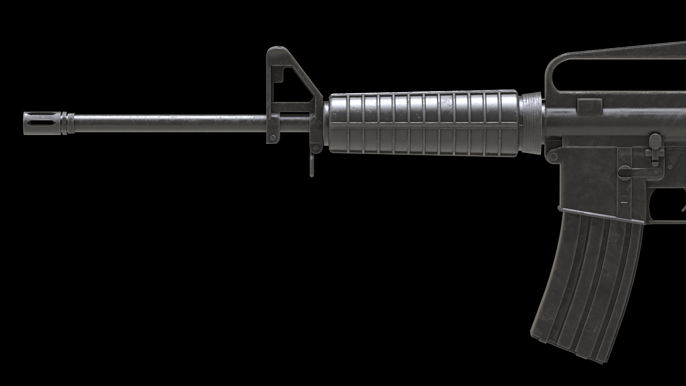 Colt AR-15 Low Poly  Low-poly 3D model_7