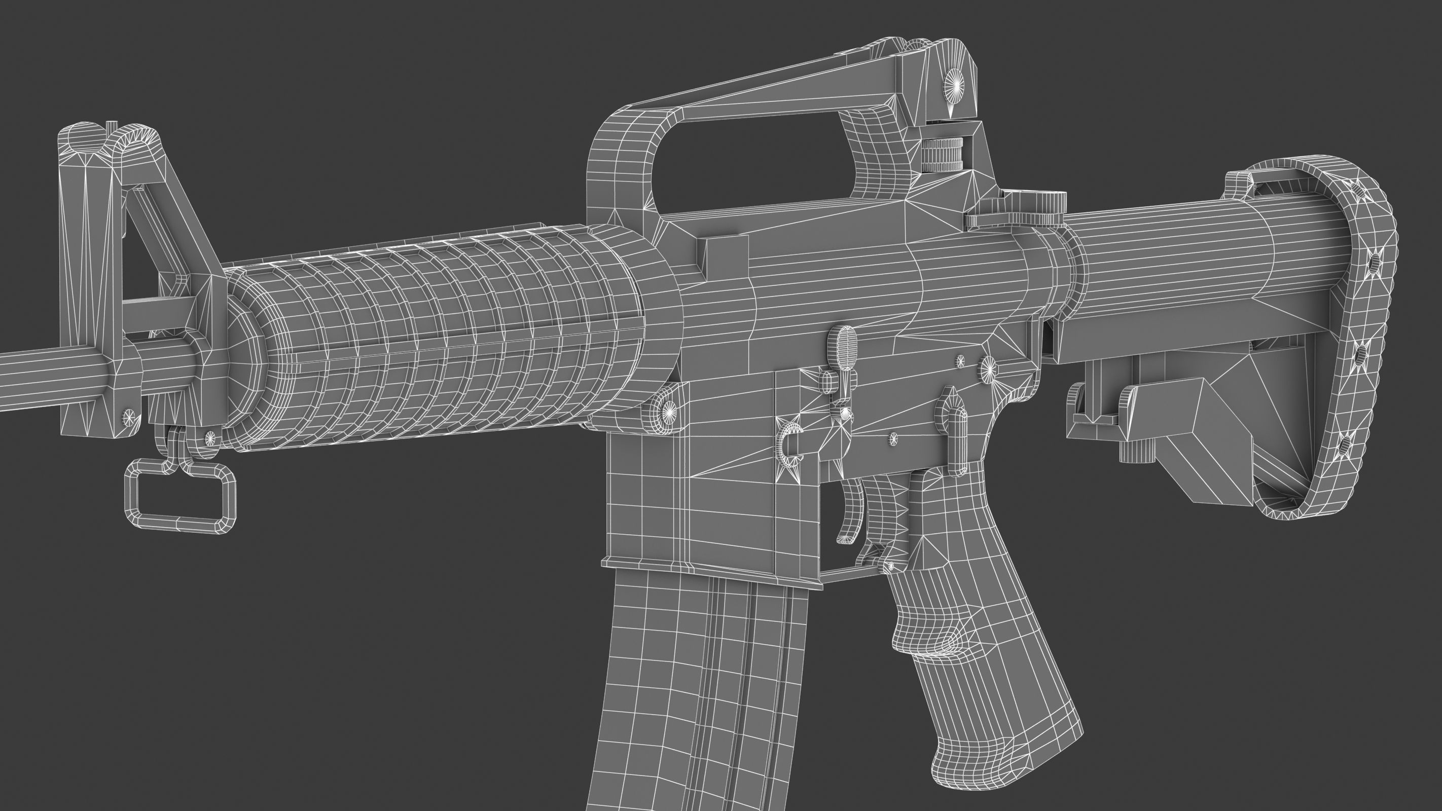 Colt AR-15 Low Poly  Low-poly 3D model_23