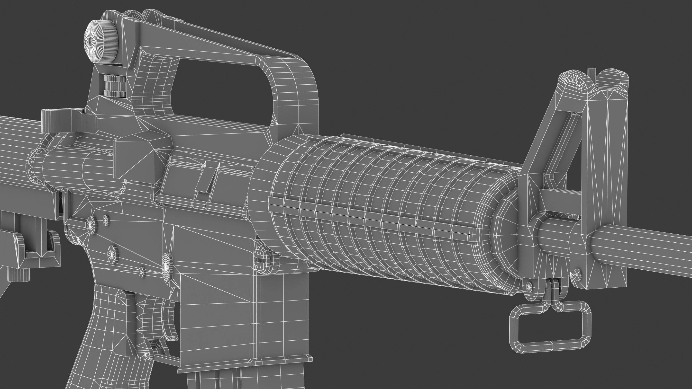 Colt AR-15 Low Poly  Low-poly 3D model_24