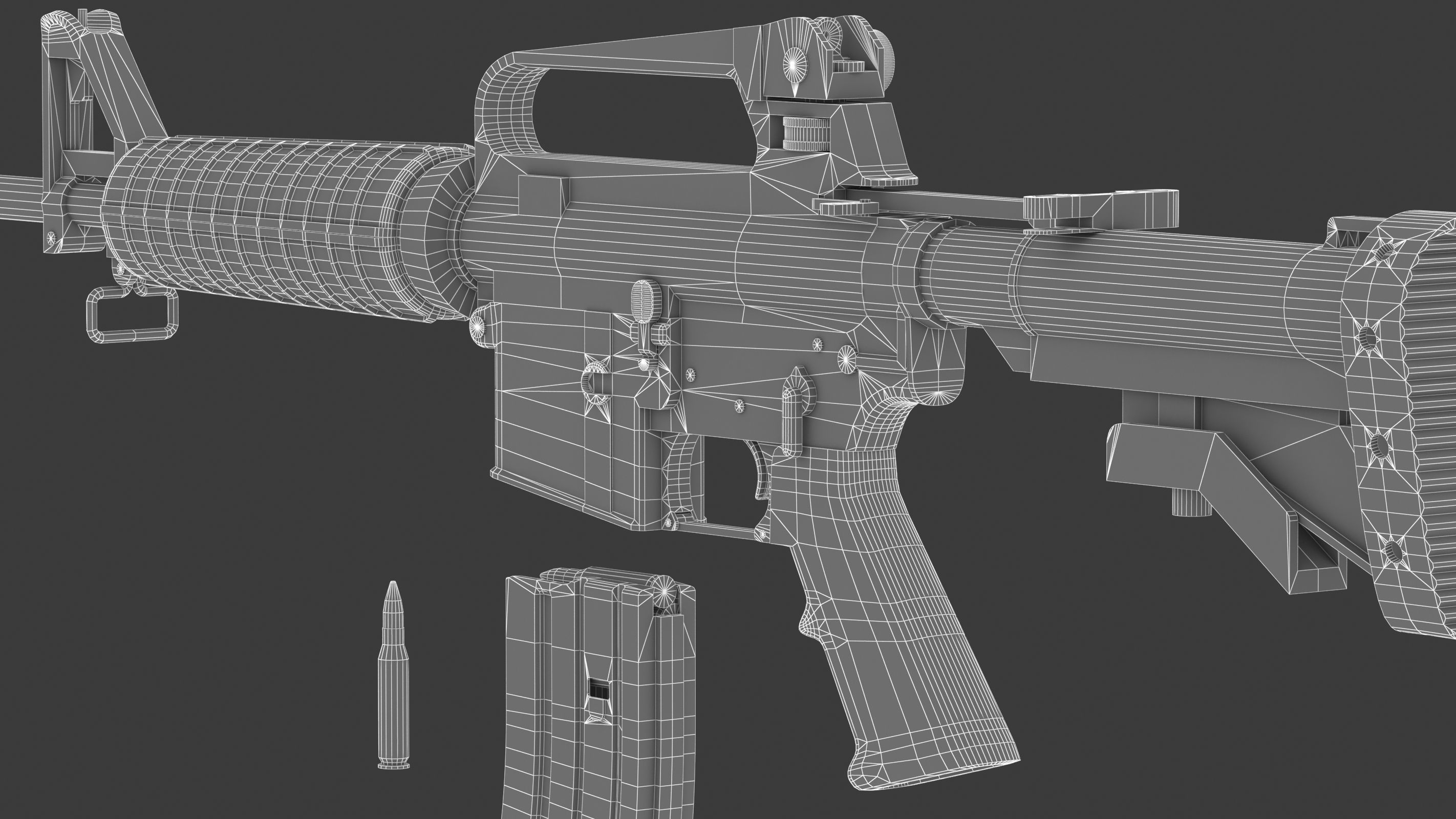 Colt AR-15 Low Poly  Low-poly 3D model_29