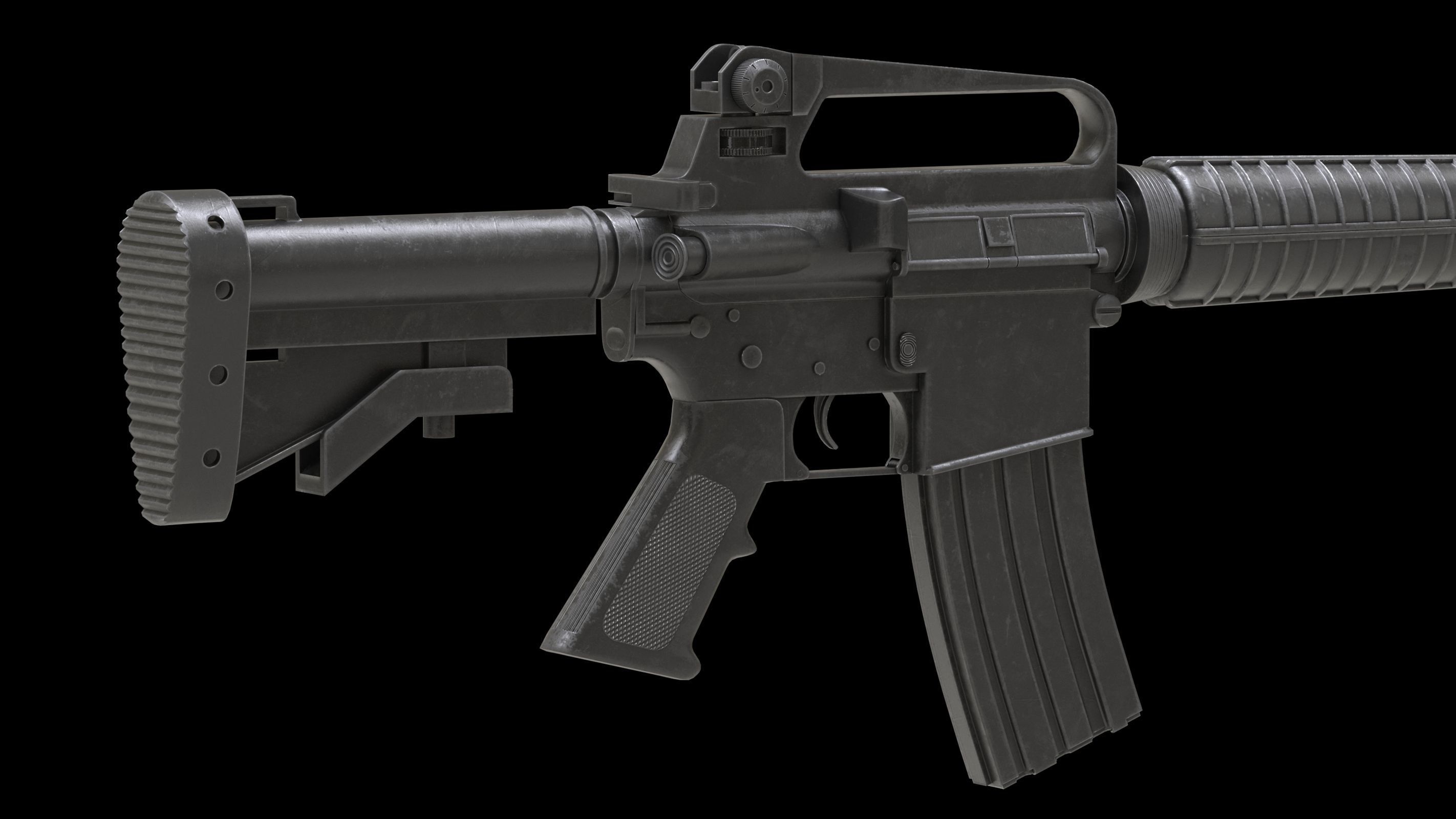 Colt AR-15 Low Poly  Low-poly 3D model_5