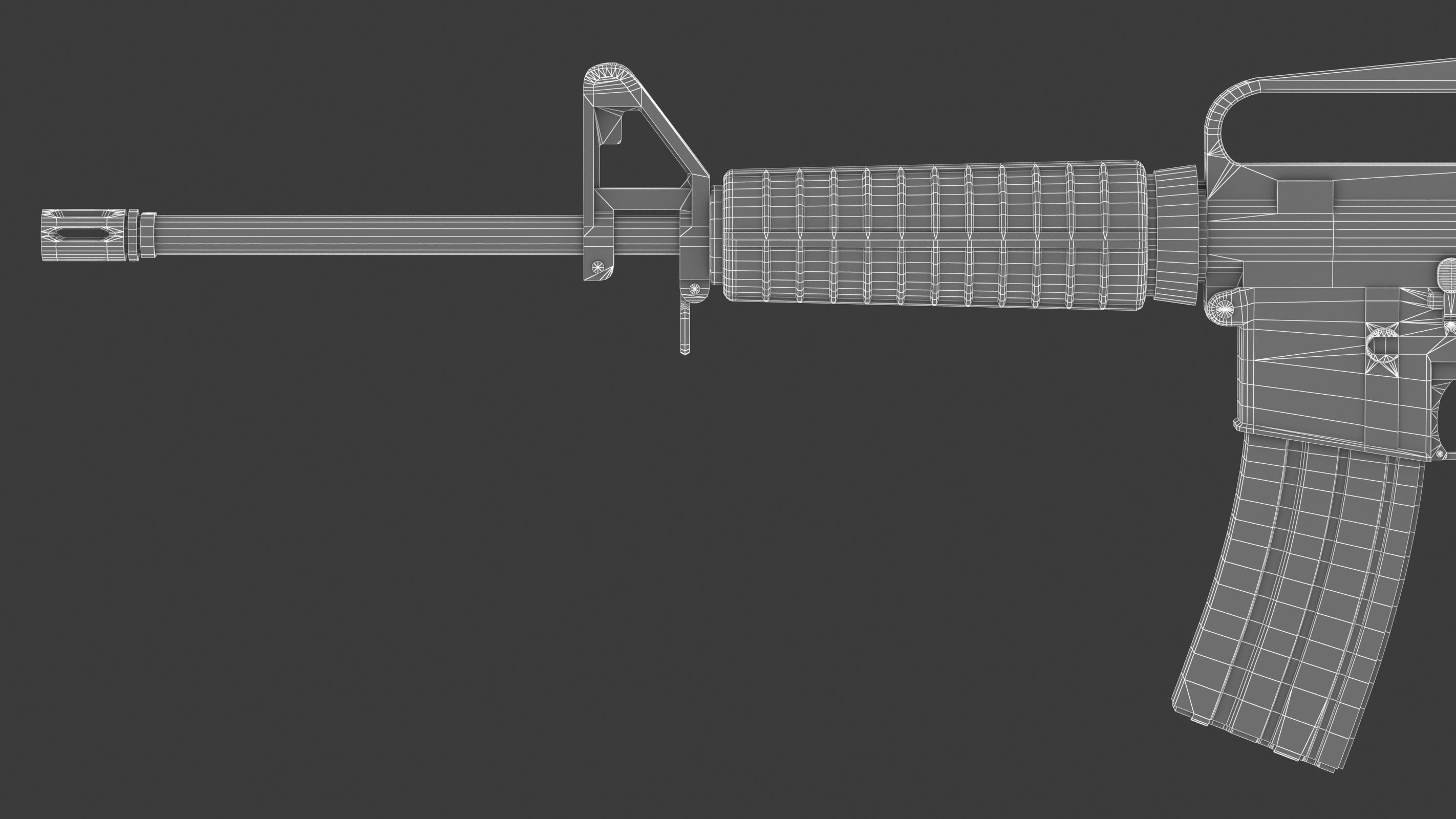 Colt AR-15 Low Poly  Low-poly 3D model_22