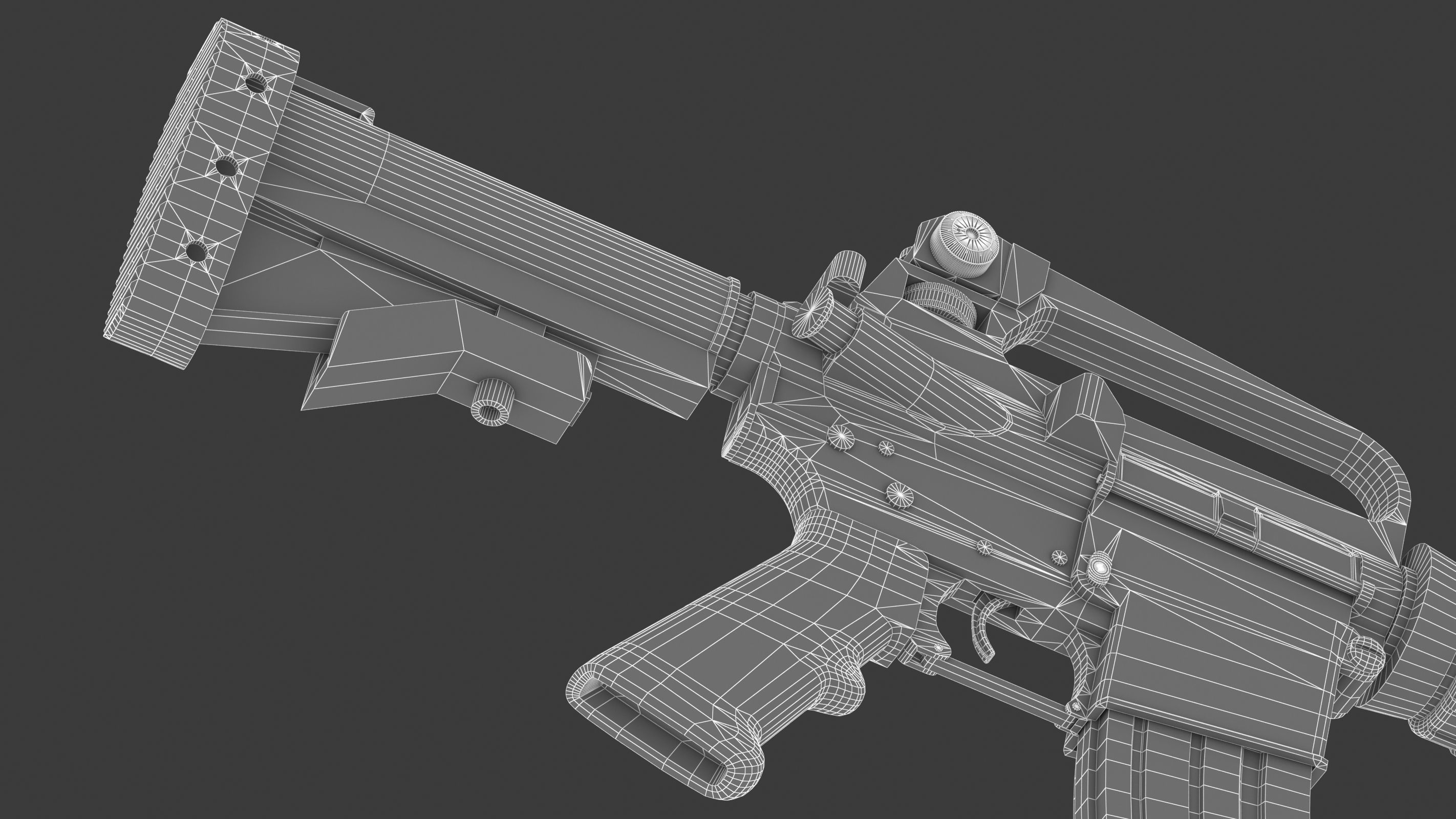 Colt AR-15 Low Poly  Low-poly 3D model_26