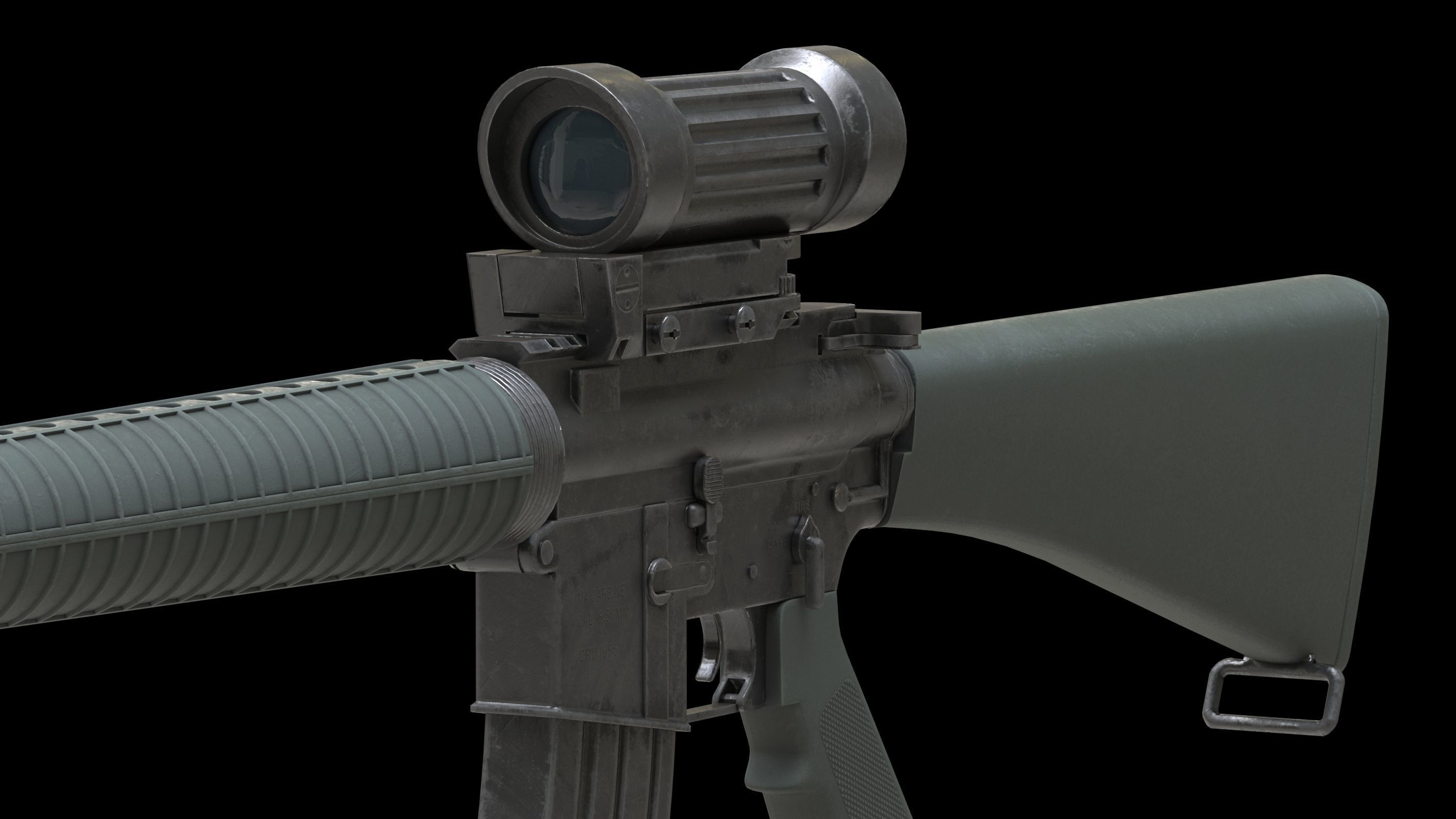 Colt Canada C7A1 Low Poly Low-poly 3D model_8