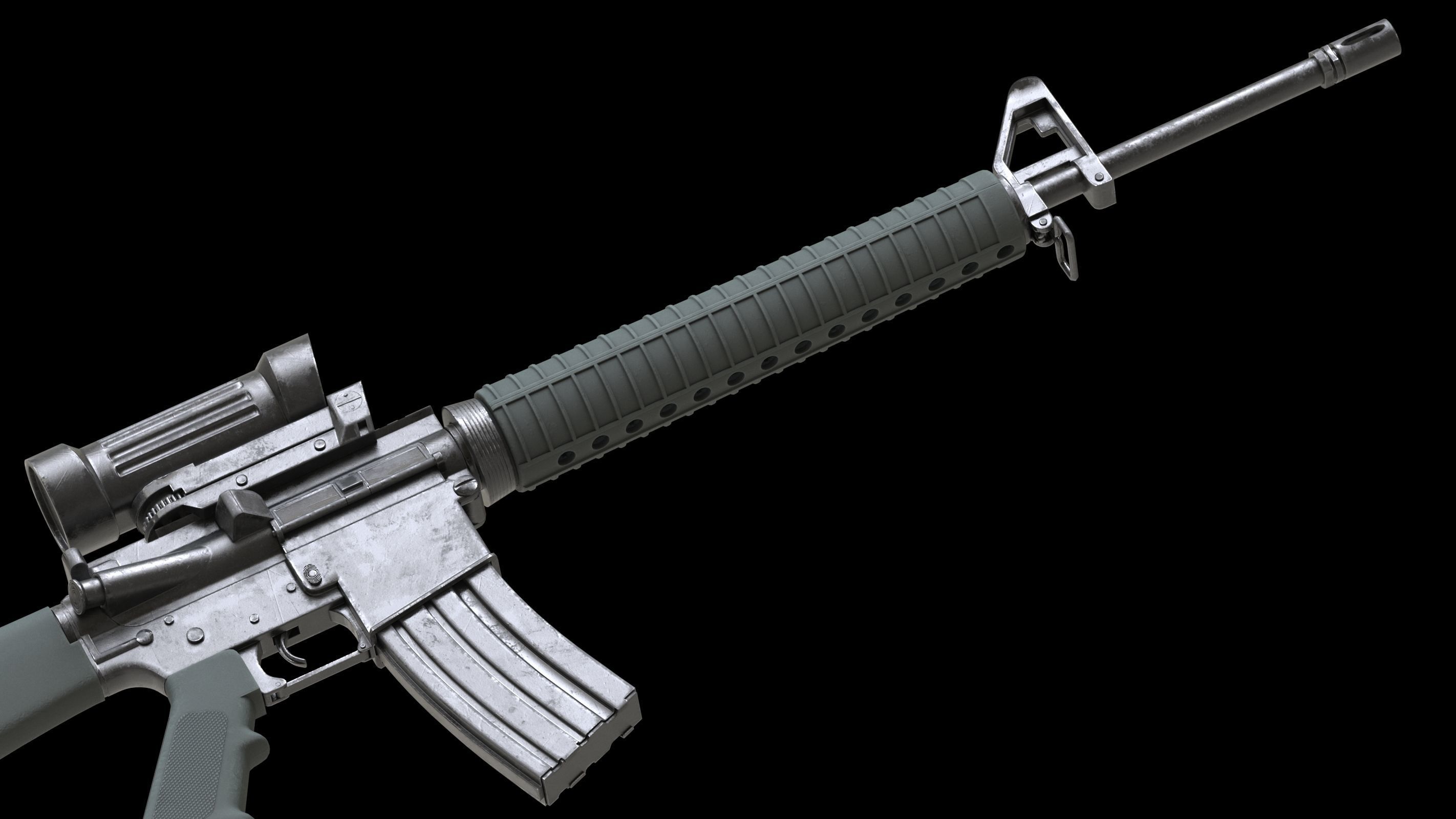 Colt Canada C7A1 Low Poly Low-poly 3D model_12