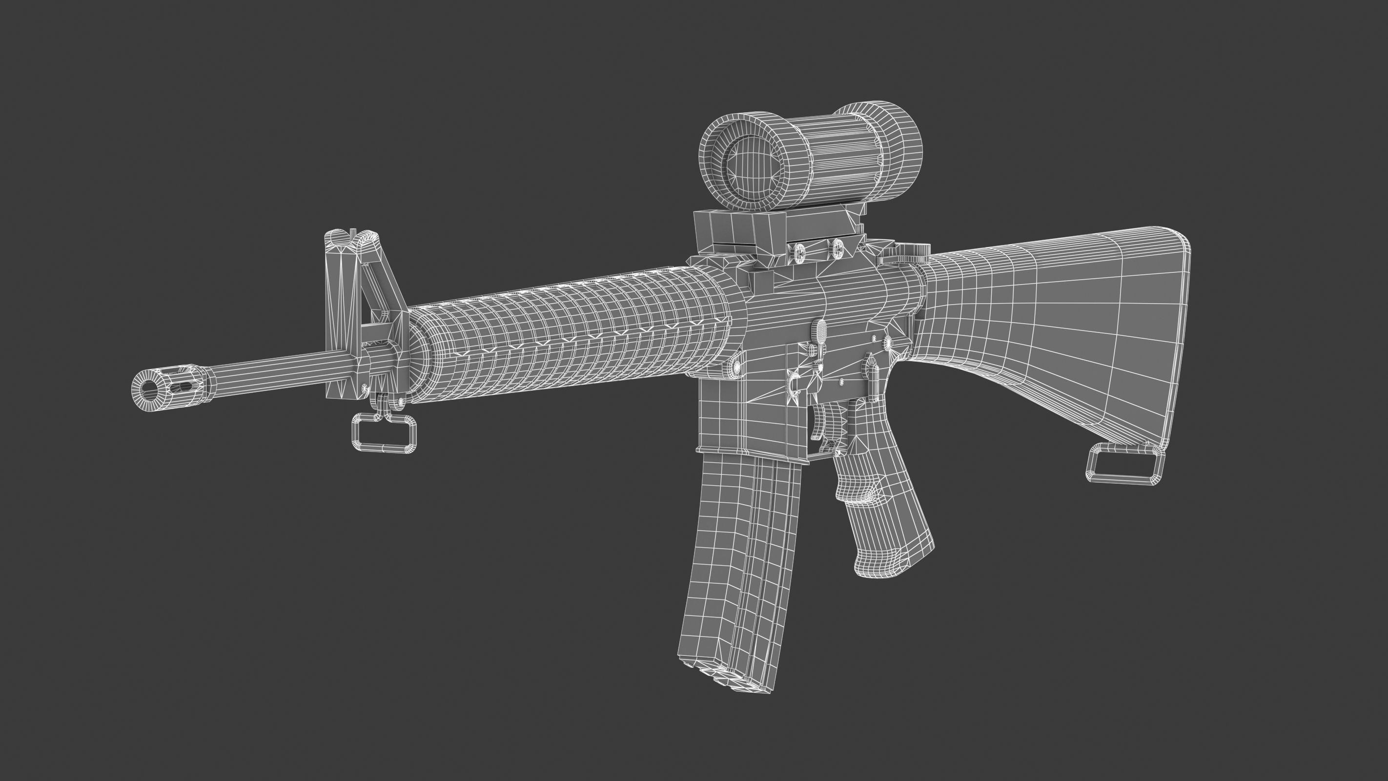 Colt Canada C7A1 Low Poly Low-poly 3D model_18