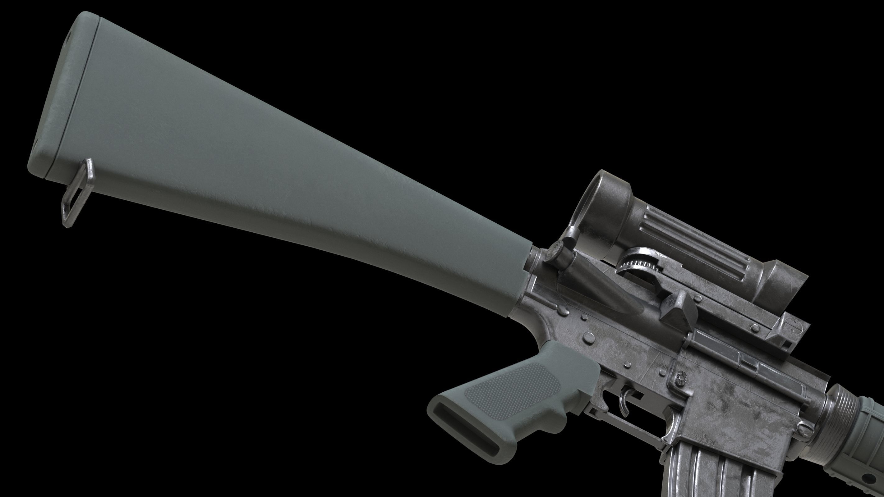 Colt Canada C7A1 Low Poly Low-poly 3D model_11