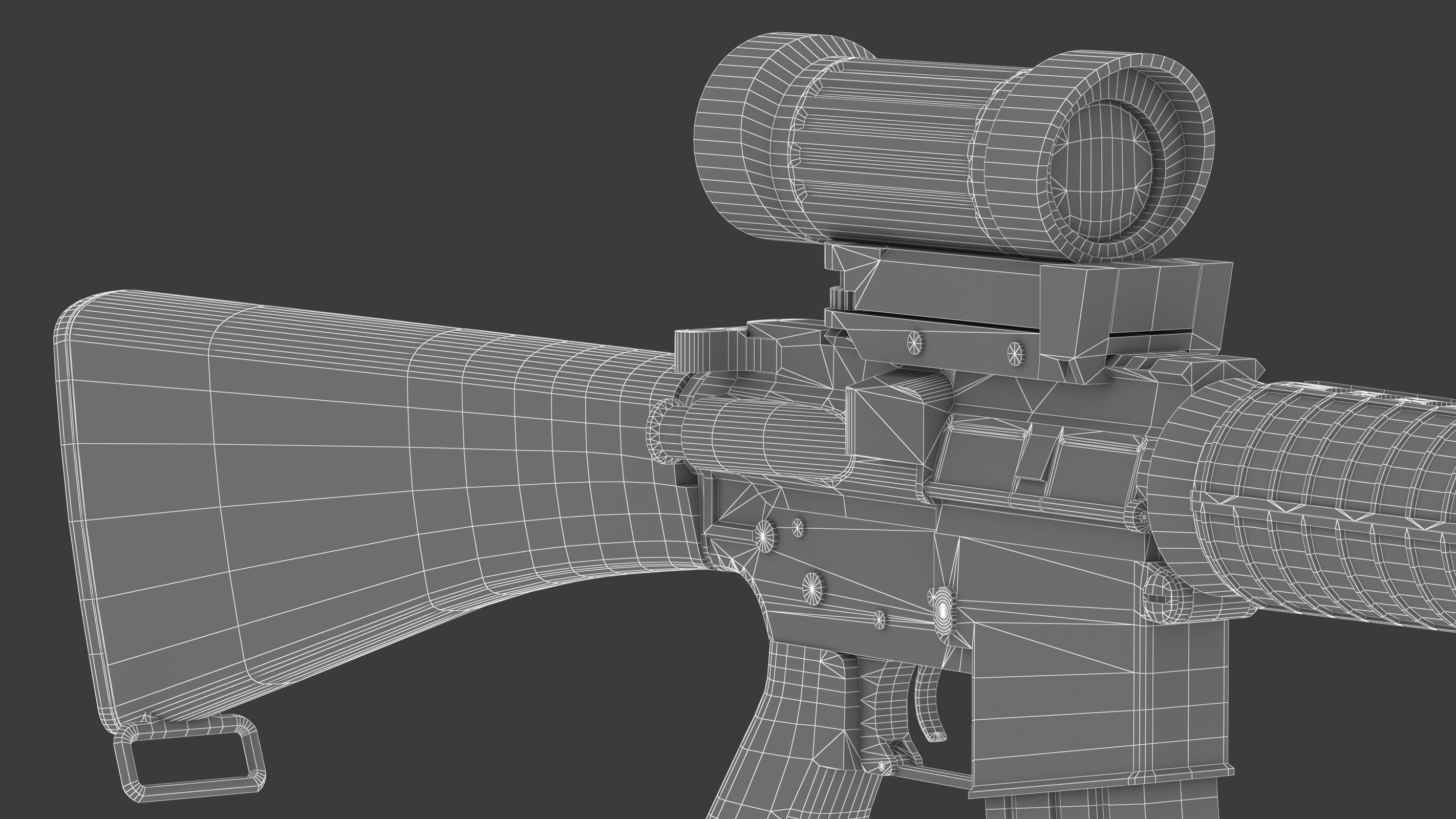 Colt Canada C7A1 Low Poly Low-poly 3D model_24