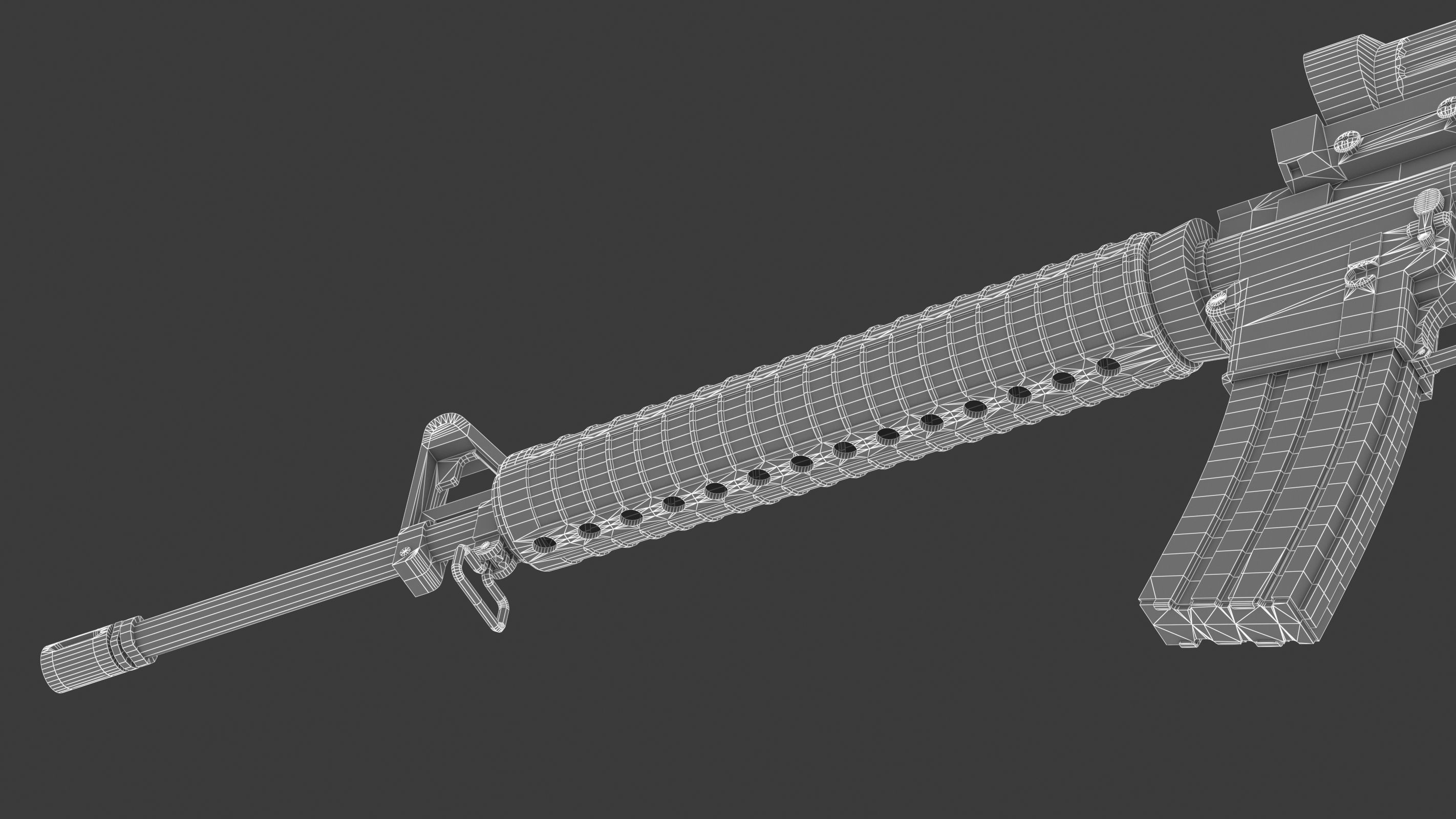 Colt Canada C7A1 Low Poly Low-poly 3D model_25