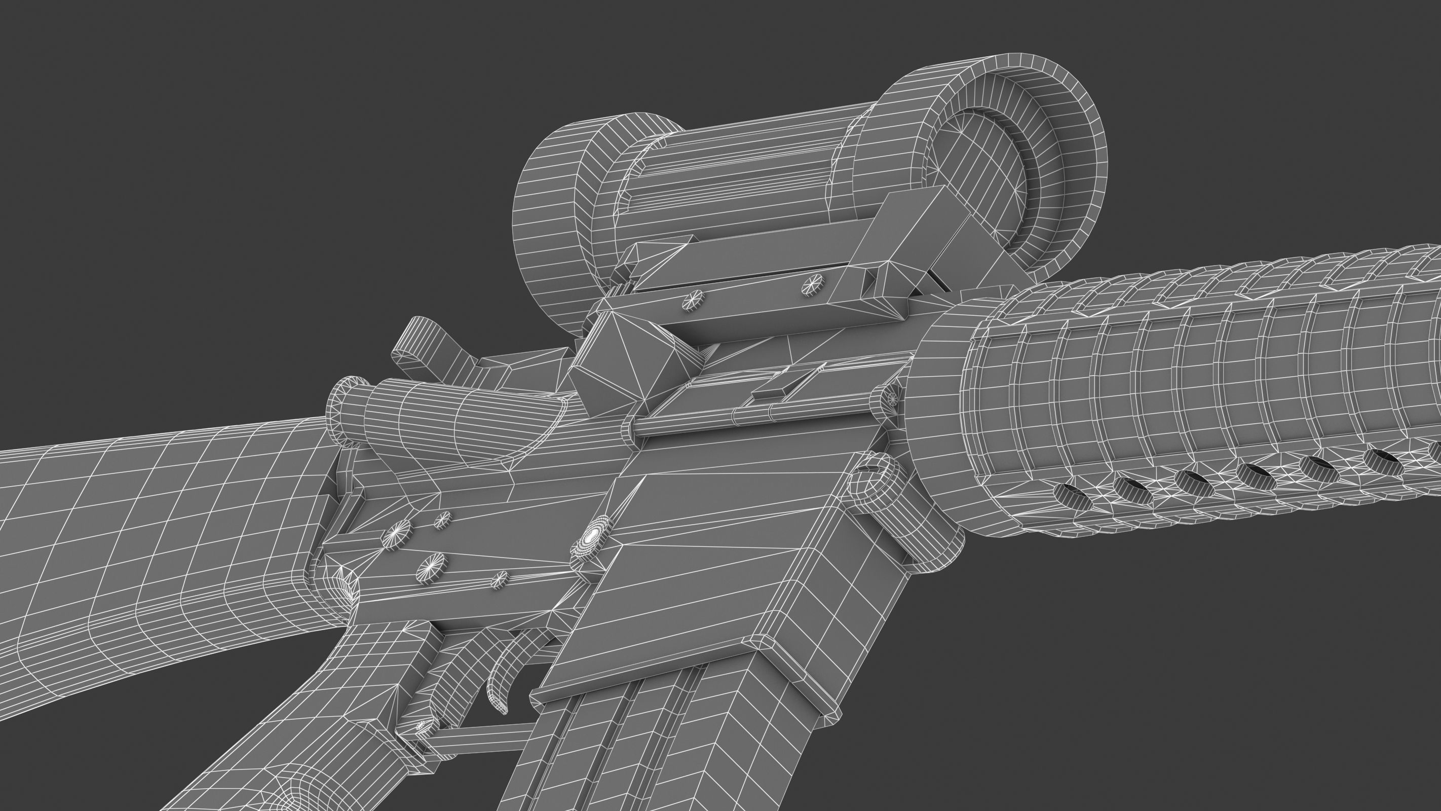 Colt Canada C7A1 Low Poly Low-poly 3D model_28