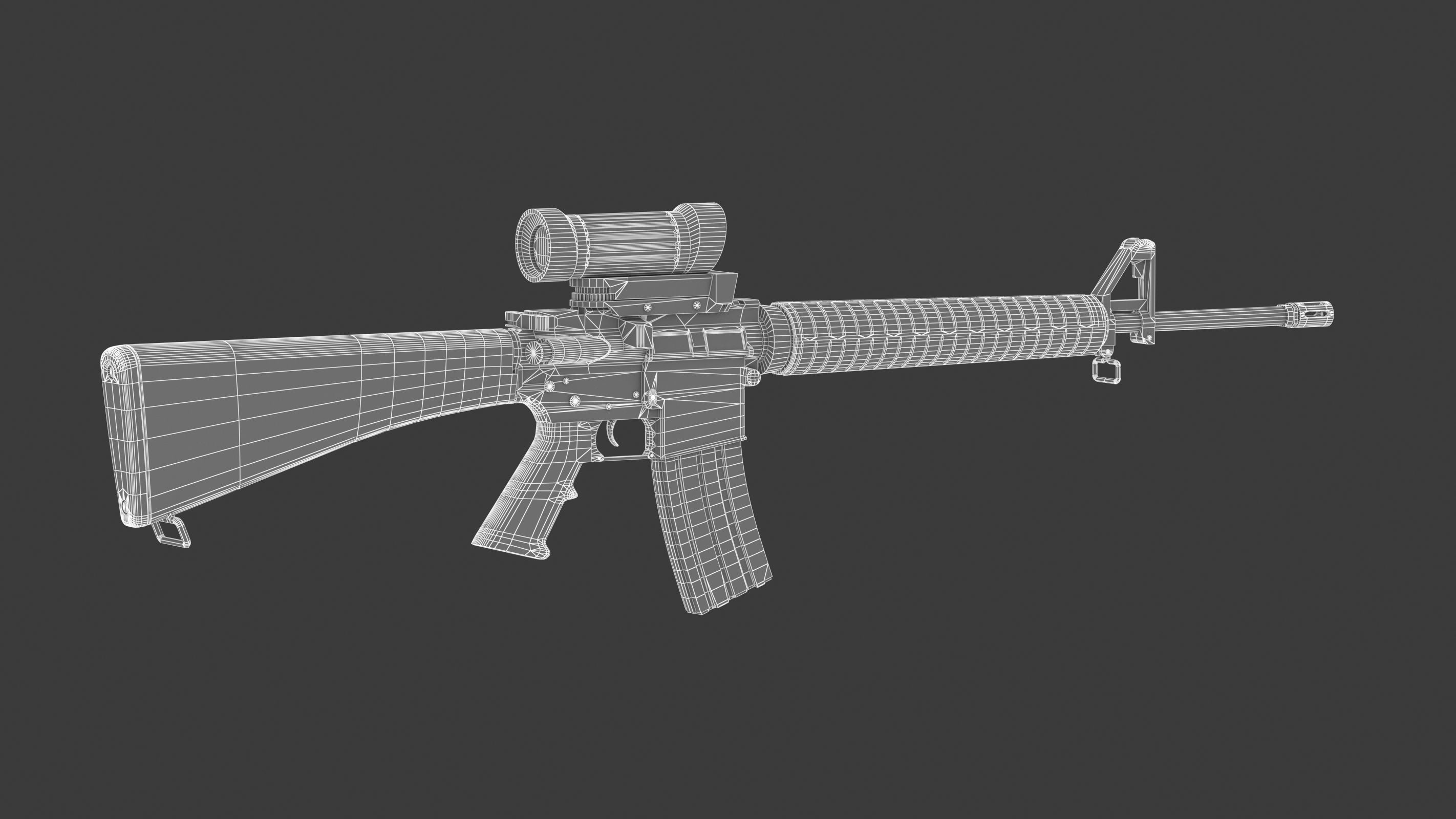 Colt Canada C7A1 Low Poly Low-poly 3D model_15