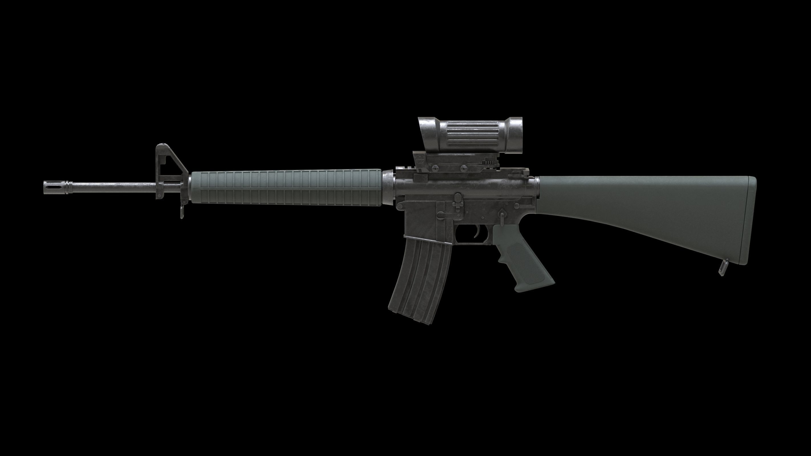 Colt Canada C7A1 Low Poly Low-poly 3D model_2