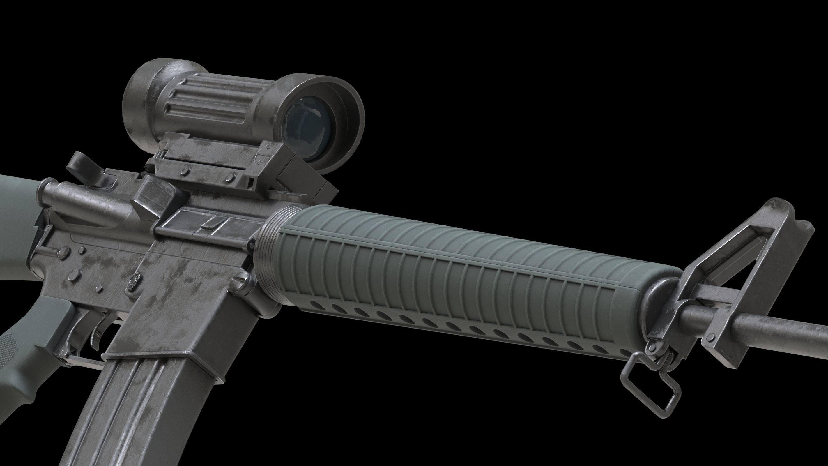 Colt Canada C7A1 Low Poly Low-poly 3D model_13