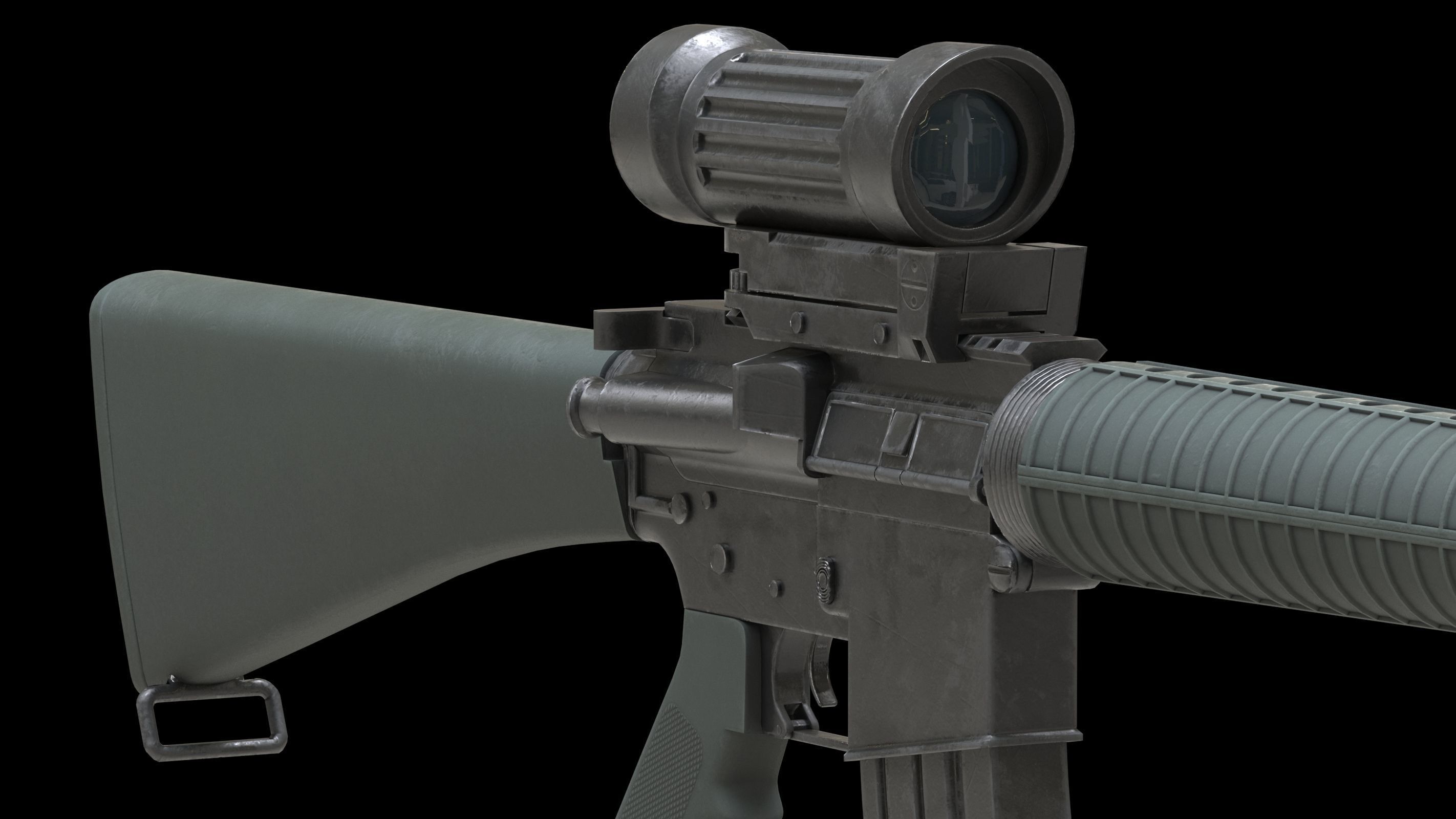 Colt Canada C7A1 Low Poly Low-poly 3D model_9