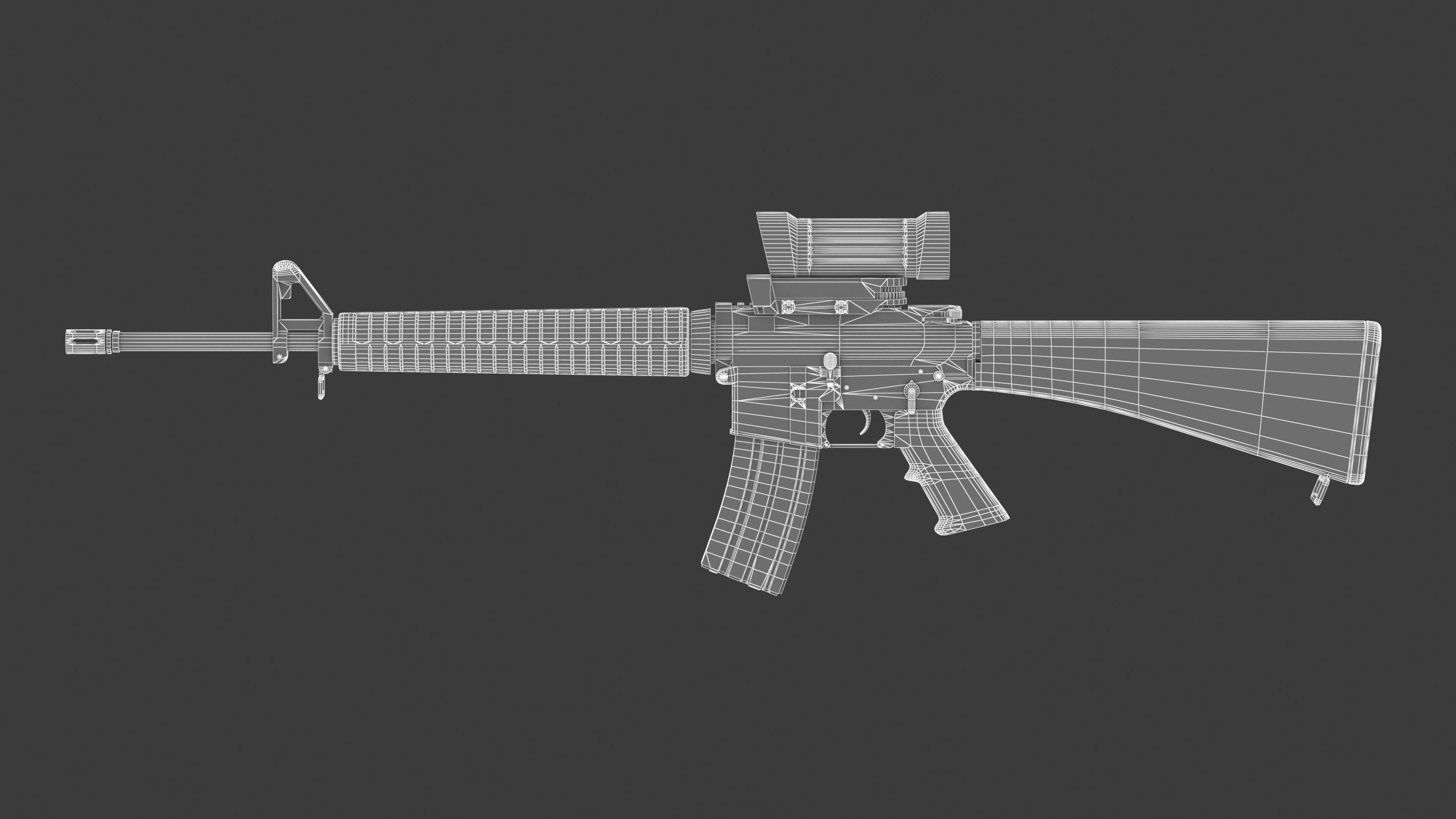 Colt Canada C7A1 Low Poly Low-poly 3D model_17