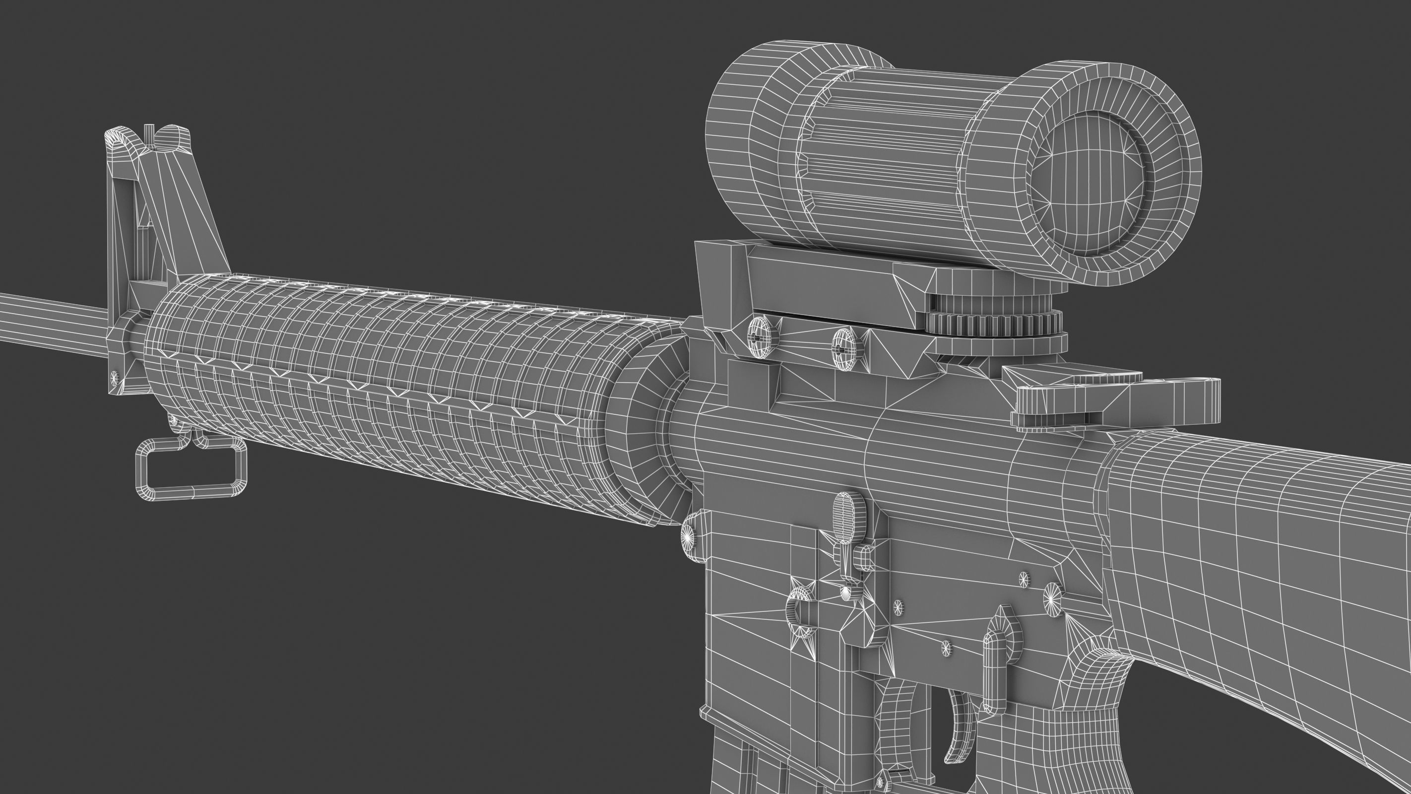 Colt Canada C7A1 Low Poly Low-poly 3D model_21