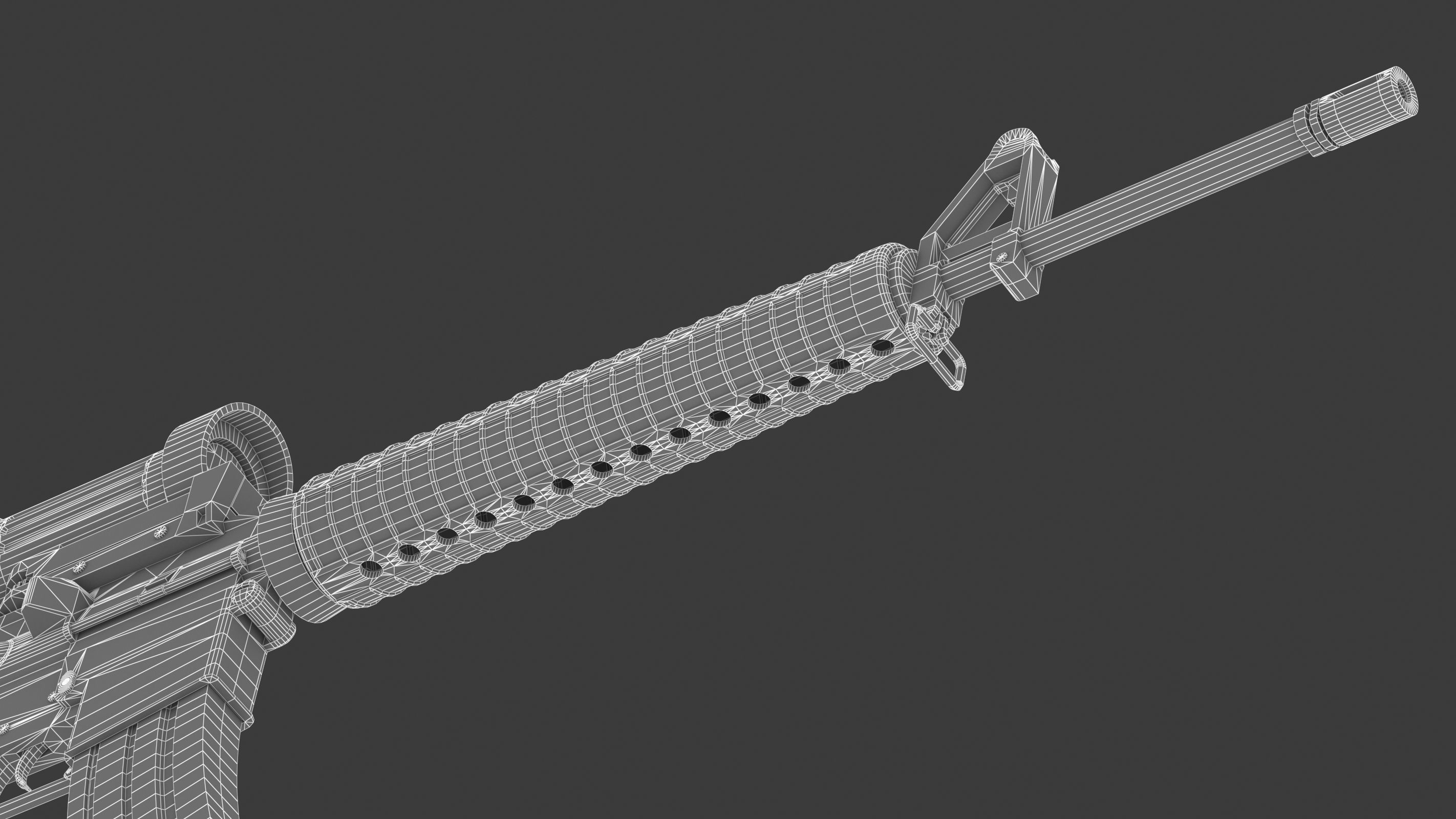 Colt Canada C7A1 Low Poly Low-poly 3D model_27