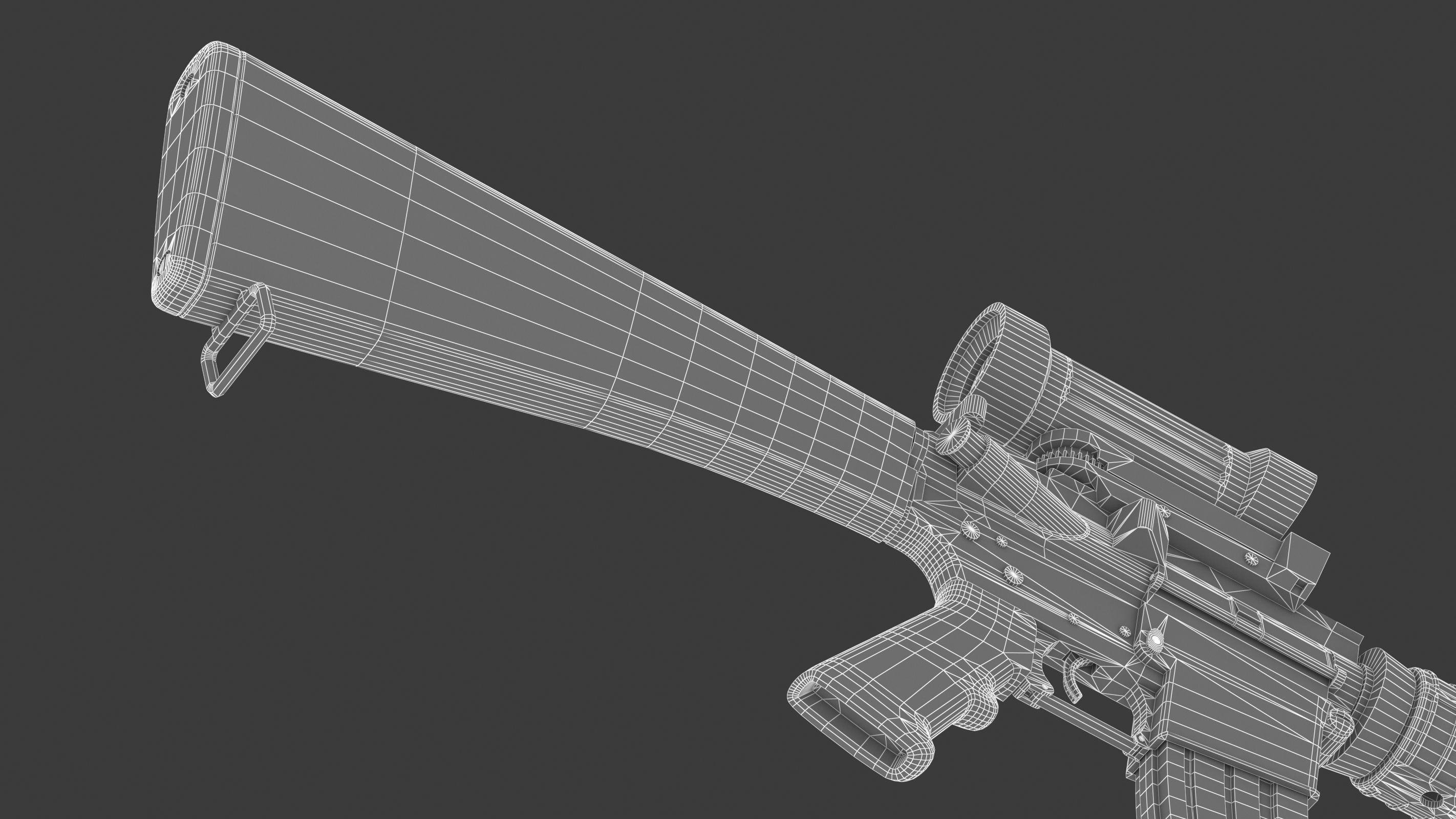 Colt Canada C7A1 Low Poly Low-poly 3D model_26