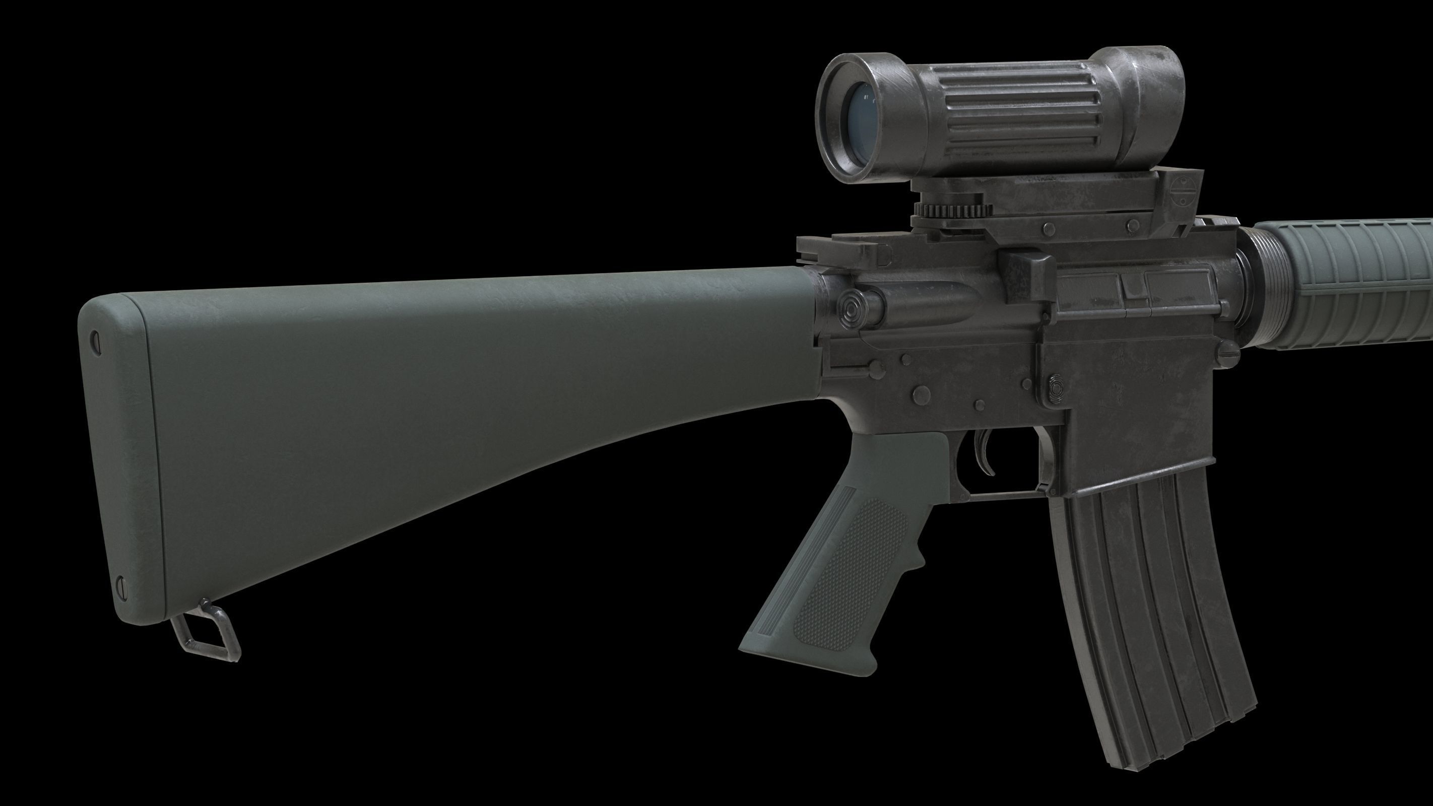 Colt Canada C7A1 Low Poly Low-poly 3D model_5