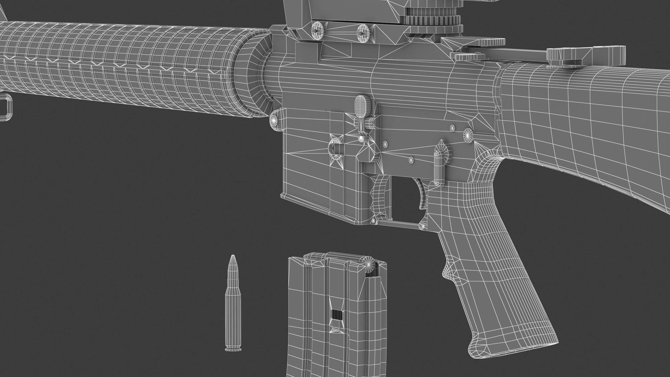 Colt Canada C7A1 Low Poly Low-poly 3D model_29