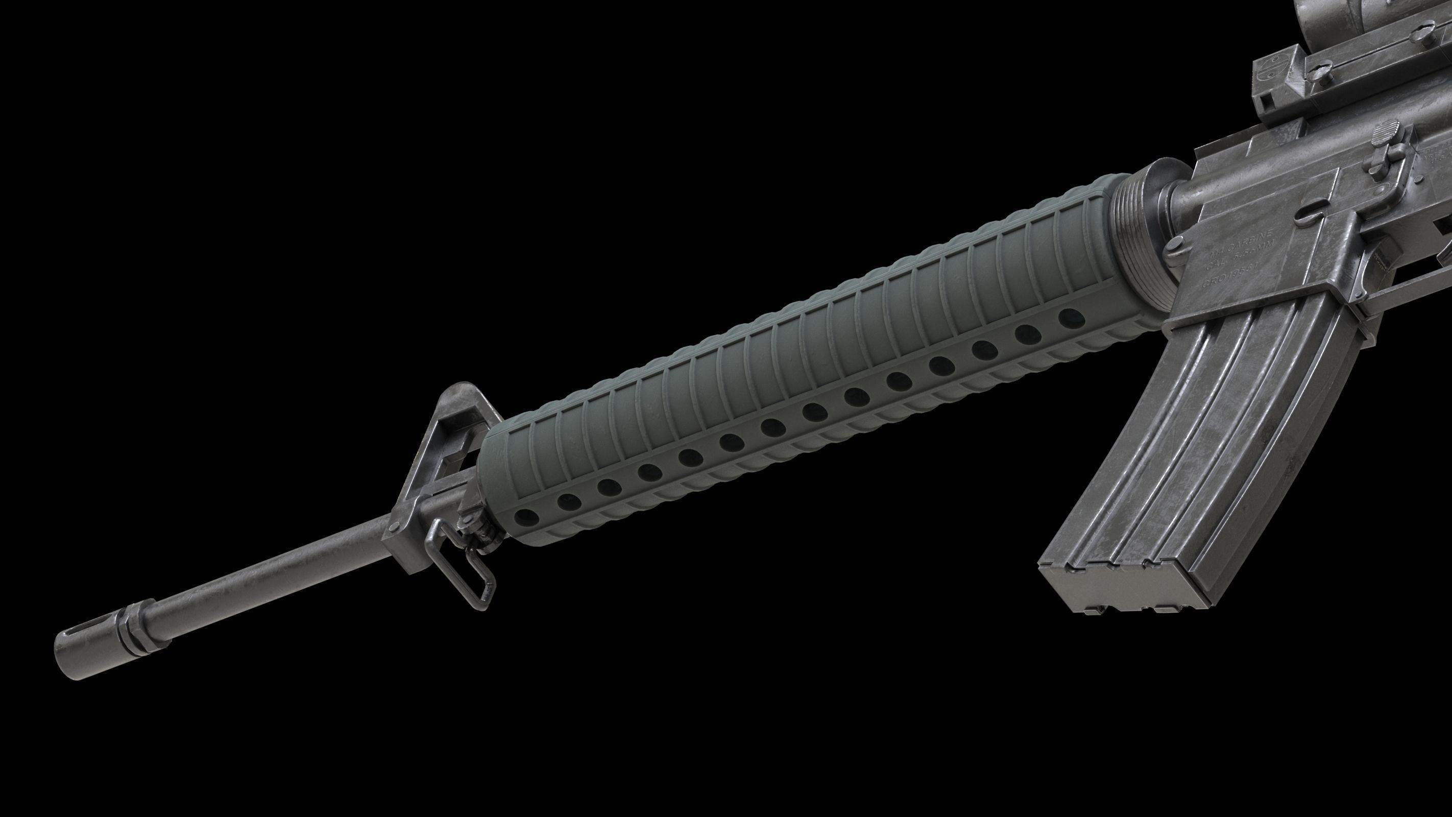 Colt Canada C7A1 Low Poly Low-poly 3D model_10