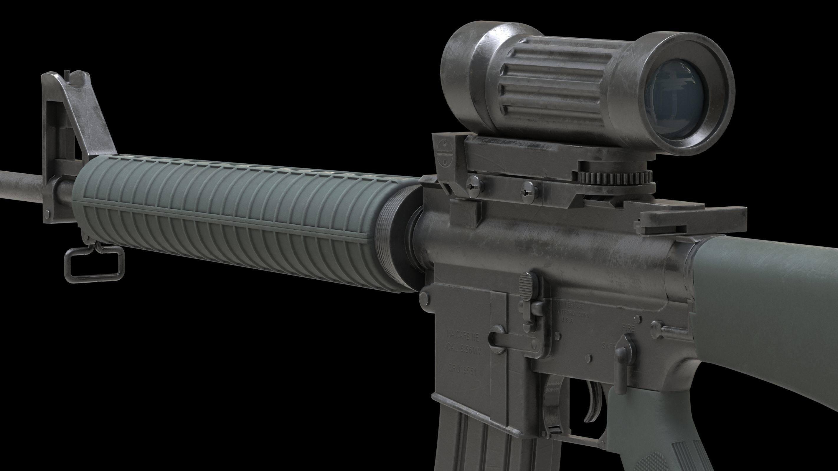 Colt Canada C7A1 Low Poly Low-poly 3D model_6