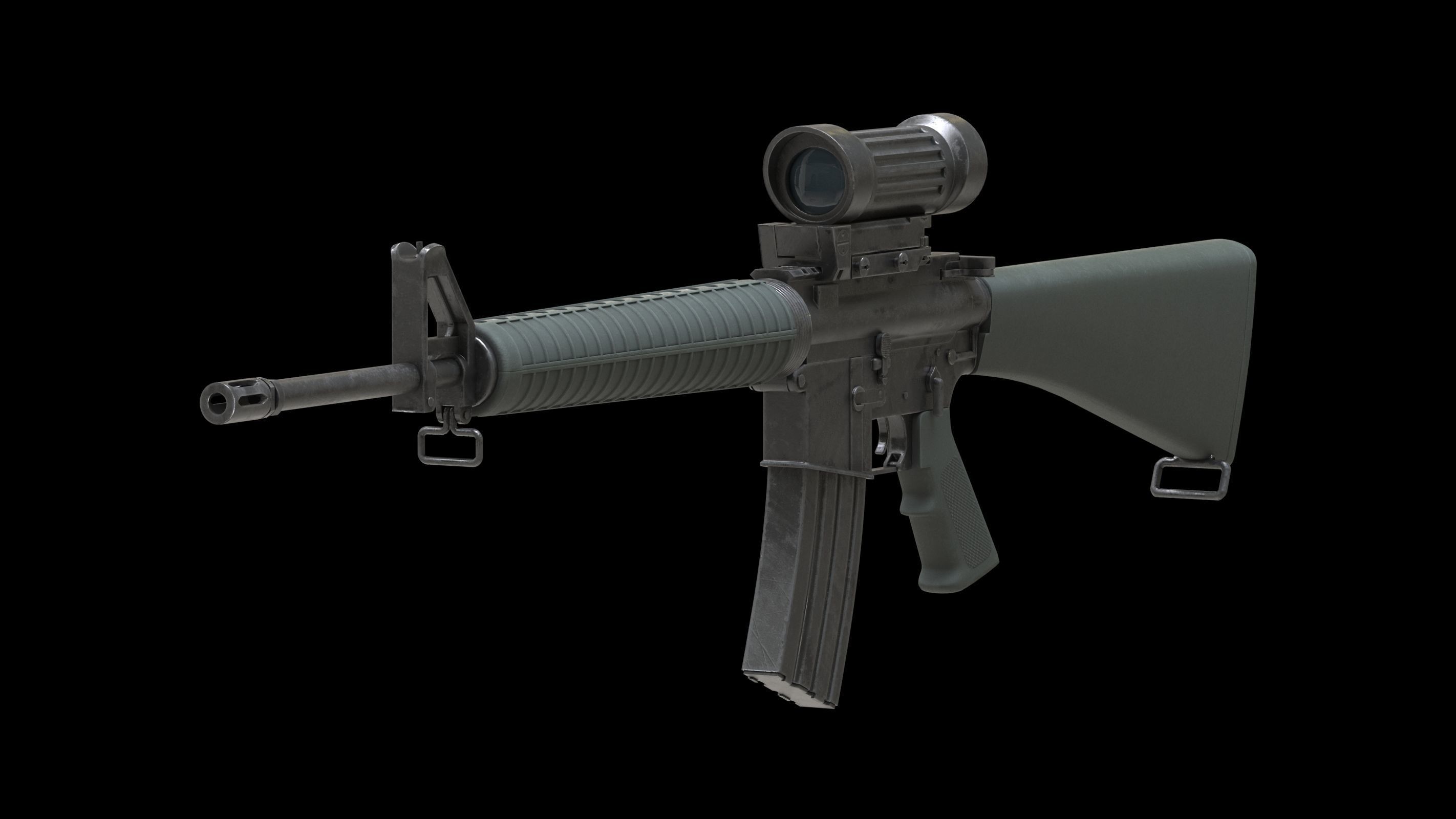 Colt Canada C7A1 Low Poly Low-poly 3D model_3