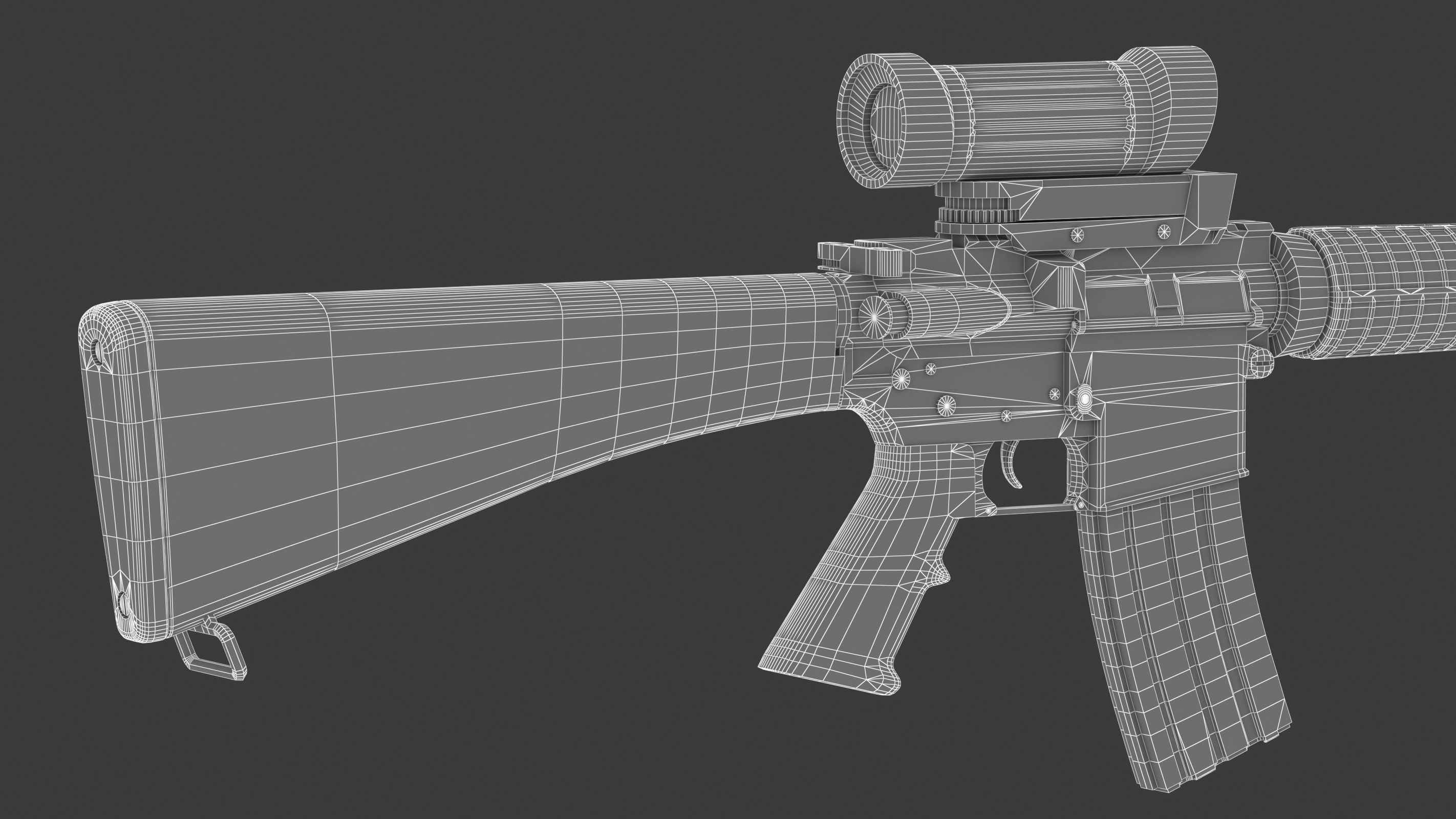 Colt Canada C7A1 Low Poly Low-poly 3D model_20