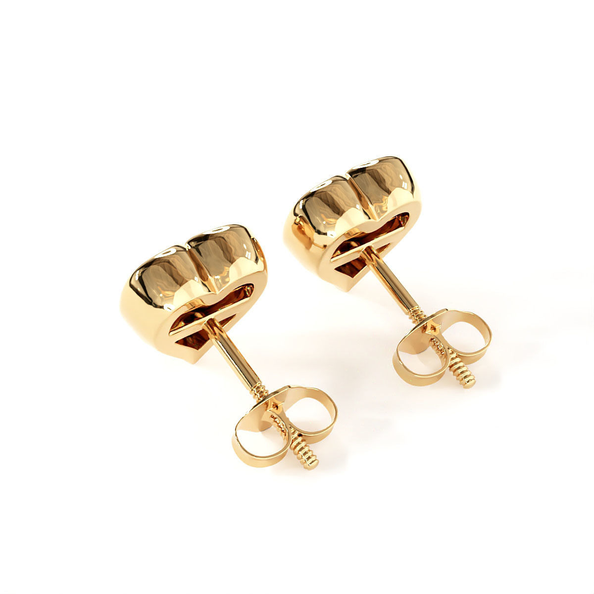 Heart stud Earring 3D print model_2