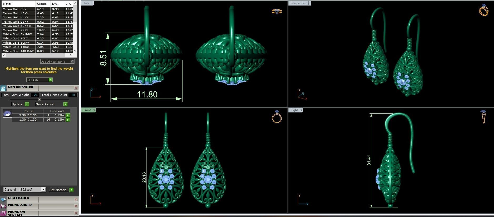 Elegant earring 3D print model_3