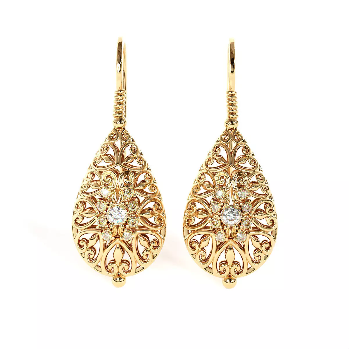 Elegant earring 3D print model_0