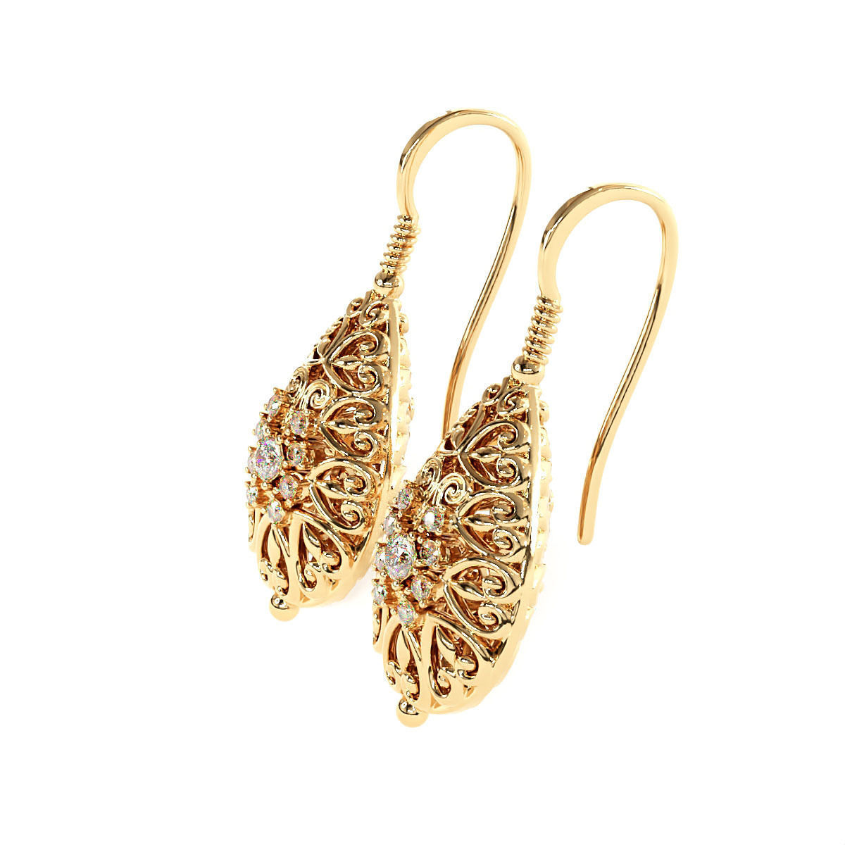 Elegant earring 3D print model_1