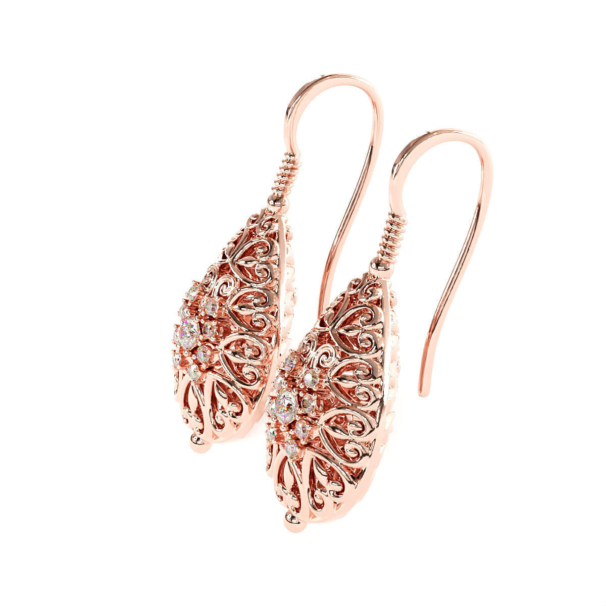 Elegant earring 3D print model_5