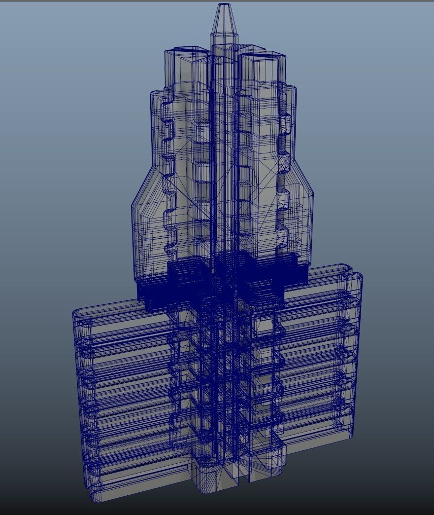 Sci fi Building - VR Low-poly 3D model_8
