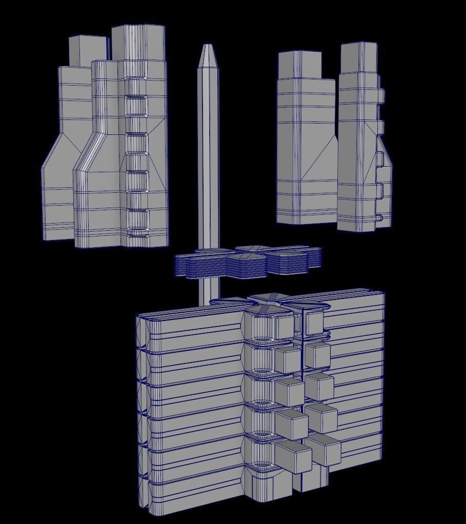 Sci fi Building - VR Low-poly 3D model_10
