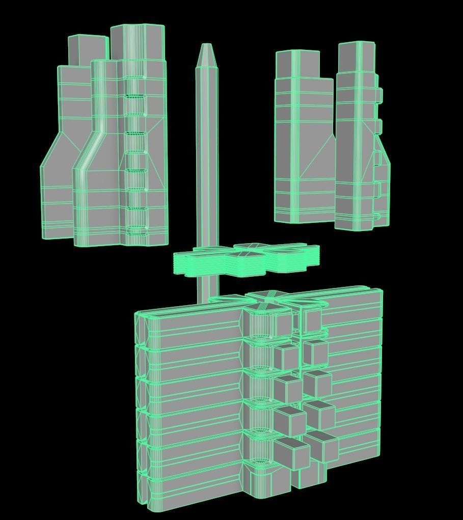 Sci fi Building - VR Low-poly 3D model_11