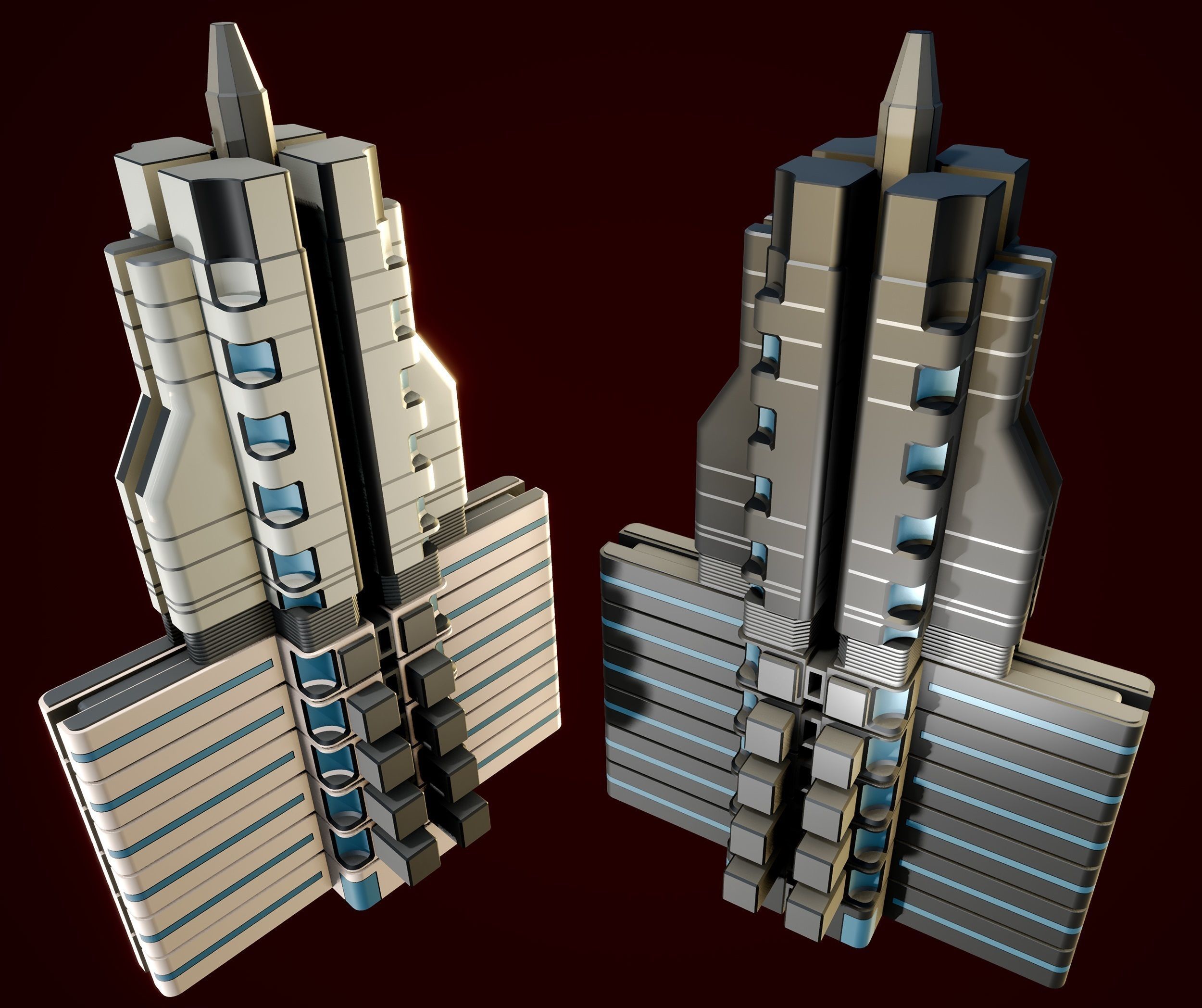 Sci fi Building - VR Low-poly 3D model_5