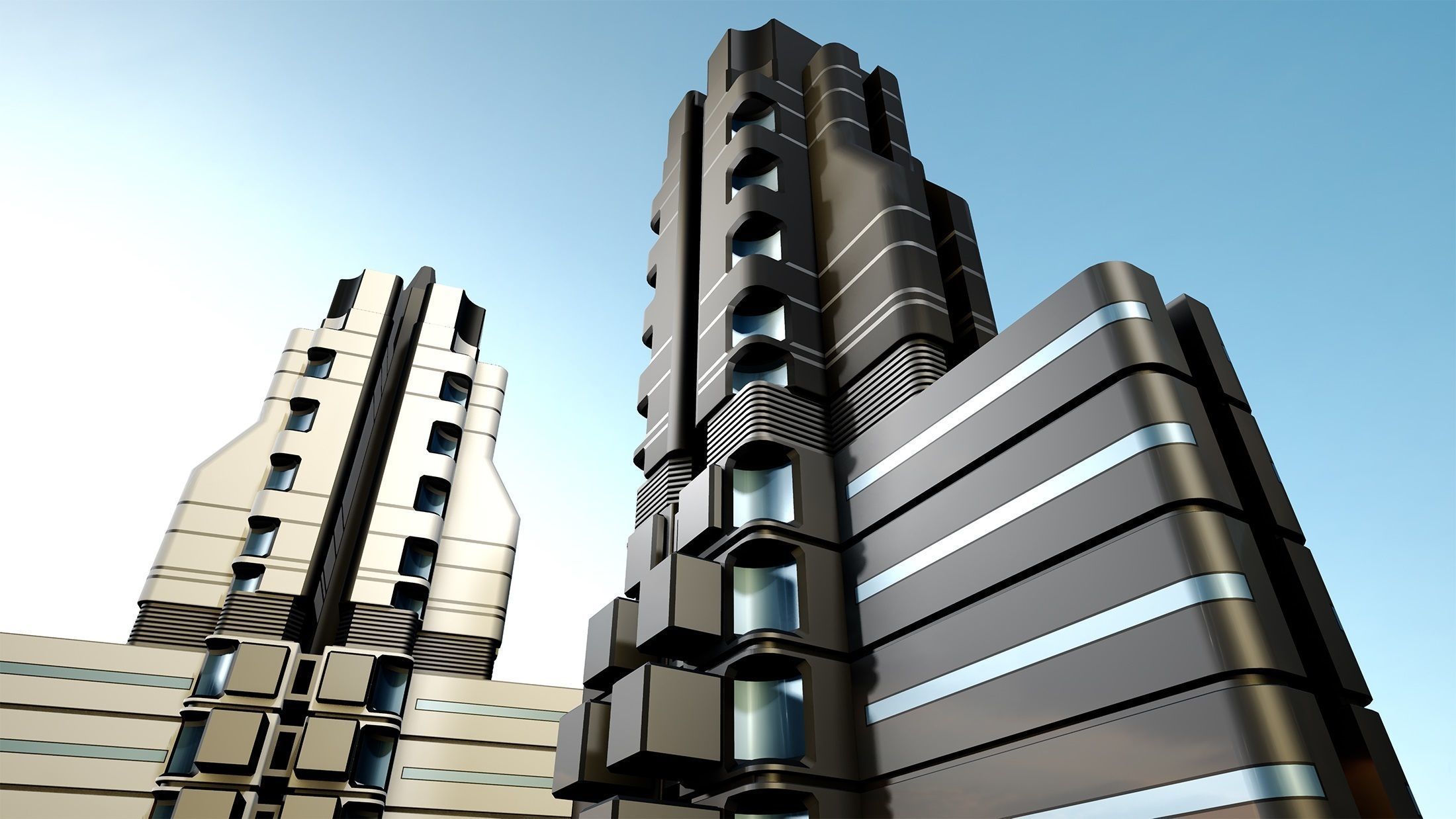 Sci fi Building - VR Low-poly 3D model_6