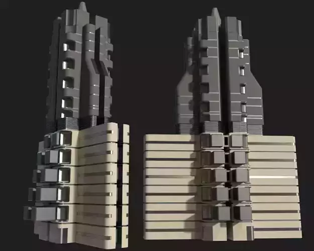 Sci fi Building - VR Low-poly 3D model