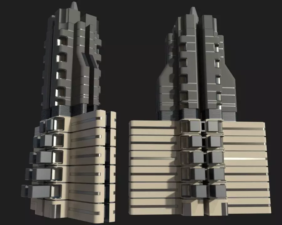 Sci fi Building - VR Low-poly 3D model_0