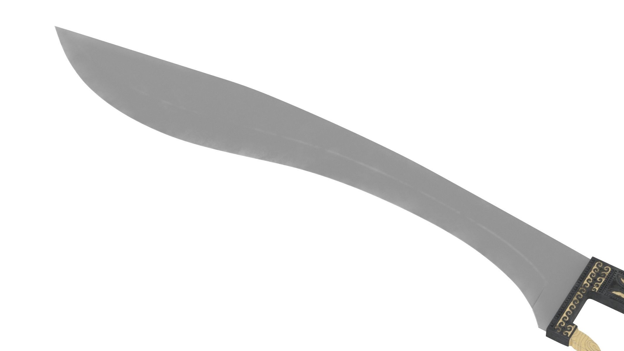 Falcata samurai sword Low-poly 3D model_2