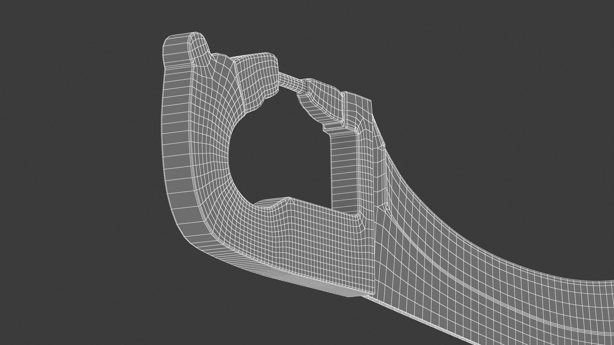 Falcata samurai sword Low-poly 3D model_9