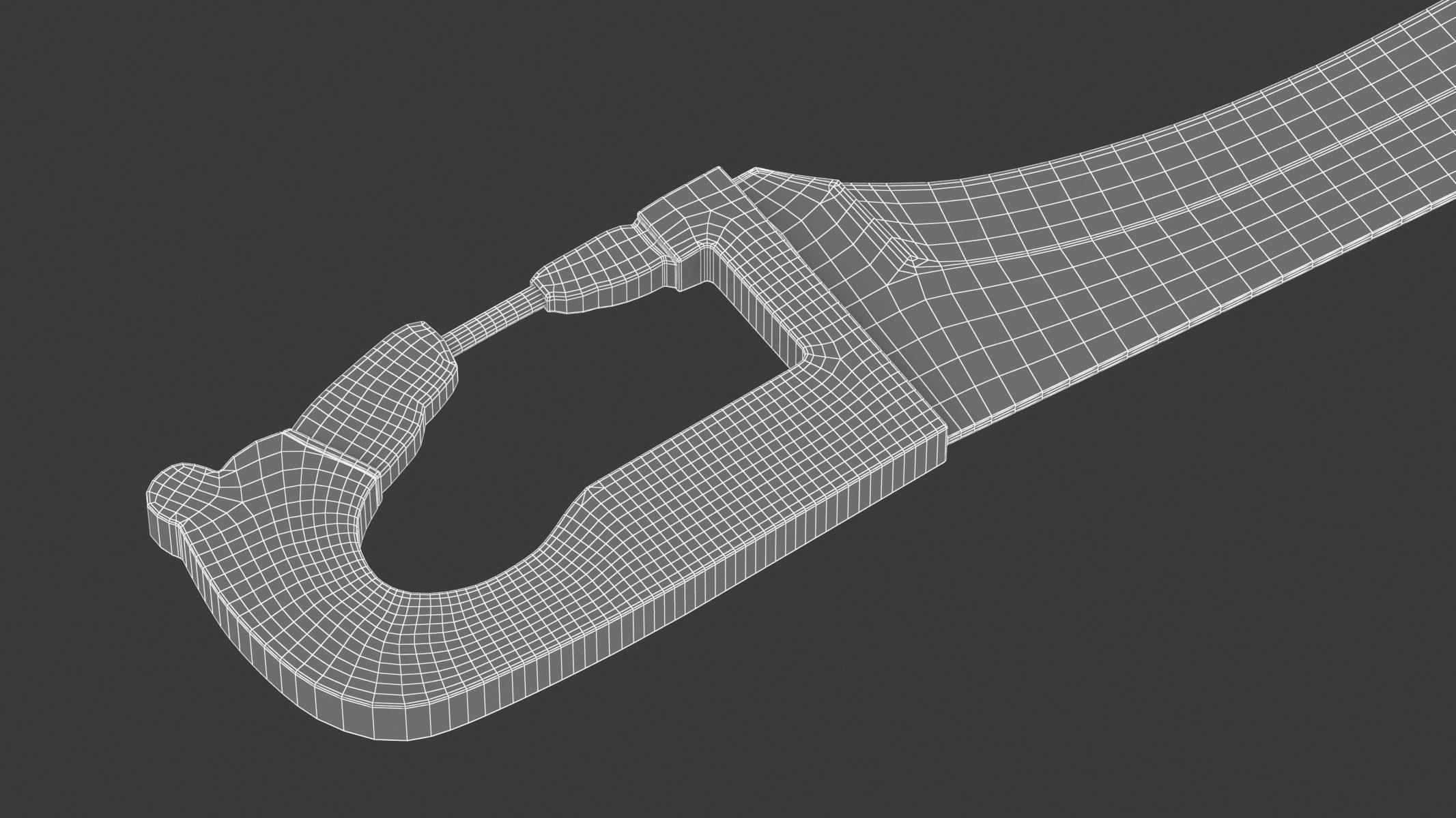 Falcata samurai sword Low-poly 3D model_6