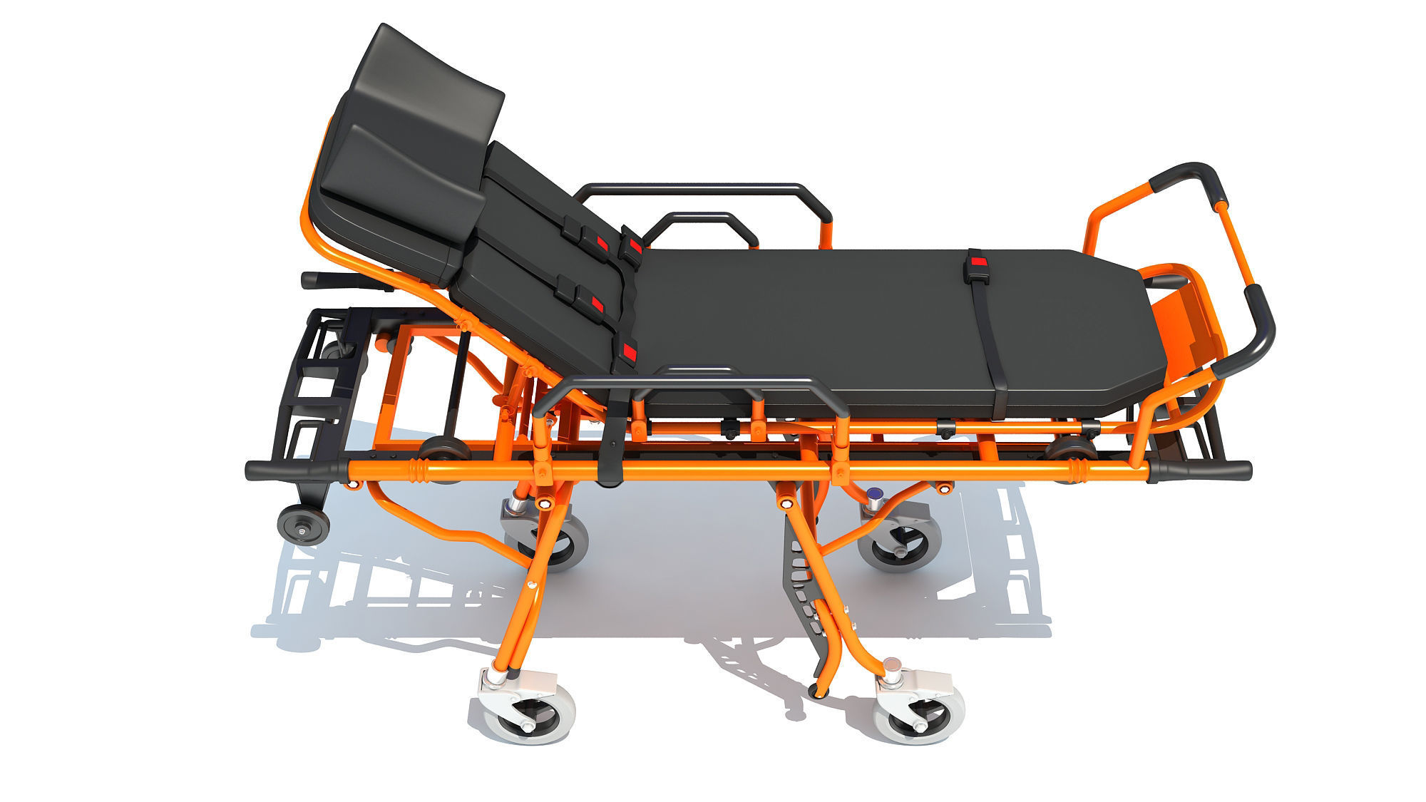 Ambulance Stretcher Trolley 3D model_6