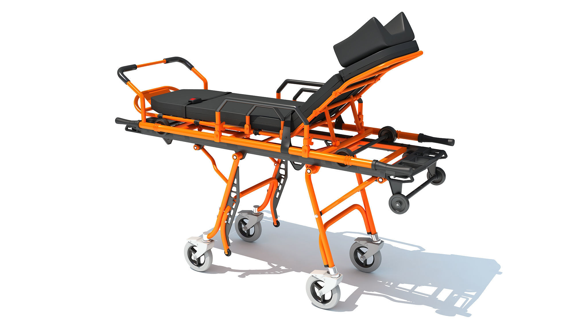 Ambulance Stretcher Trolley 3D model_2