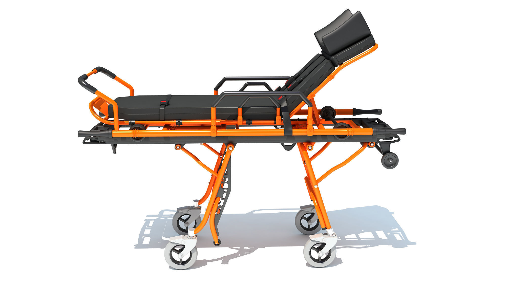 Ambulance Stretcher Trolley 3D model_1