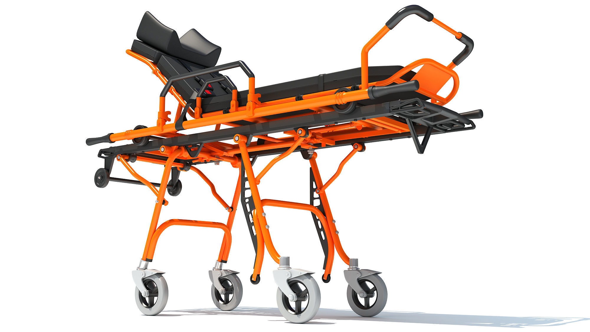 Ambulance Stretcher Trolley 3D model_7